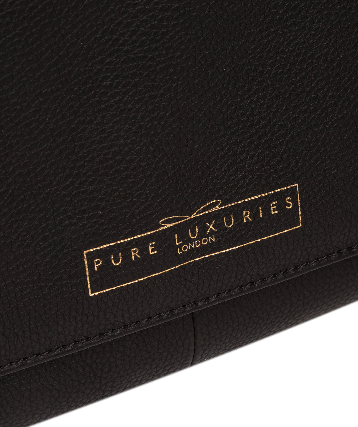 'Golders' Black Leather Clutch Bag