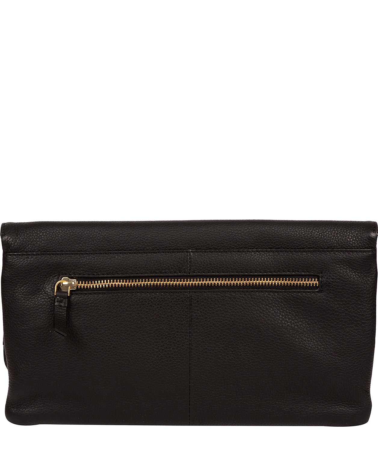 'Golders' Black Leather Clutch Bag