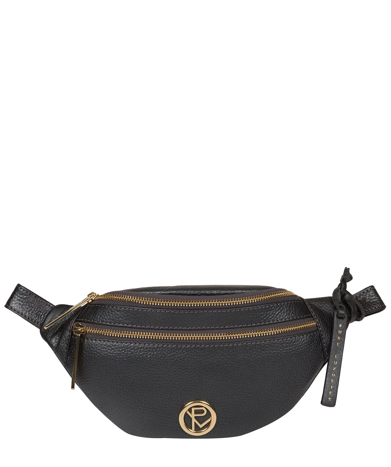 'Noelle' Metallic Blue Steel Leather Bum Bag image 1