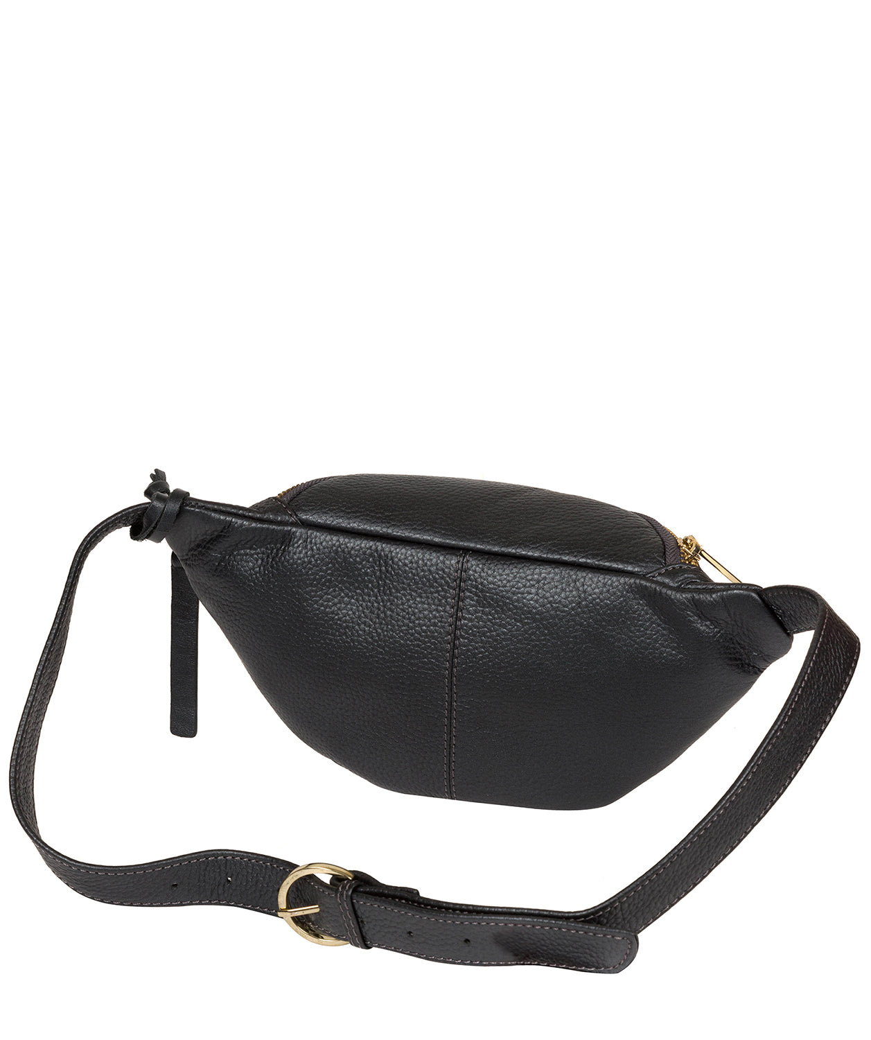 'Noelle' Metallic Blue Steel Leather Bum Bag image 3