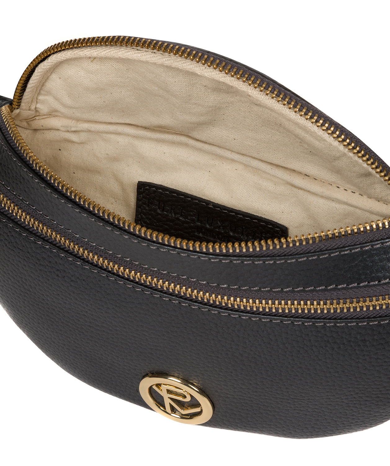 'Noelle' Metallic Blue Steel Leather Bum Bag image 4