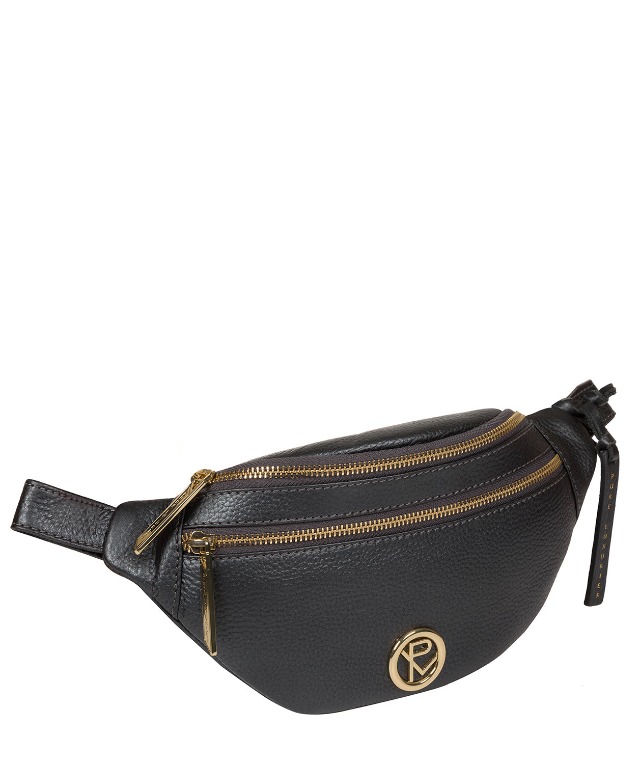 'Noelle' Metallic Blue Steel Leather Bum Bag image 5