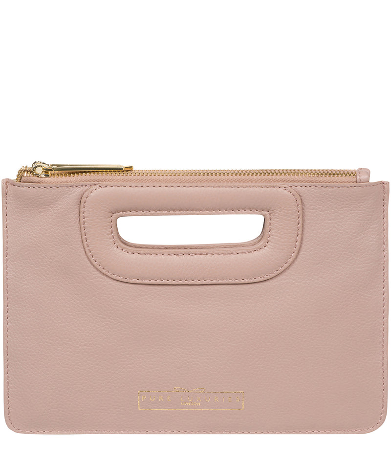 'Esher' Blush Pink Leather Clutch Bag