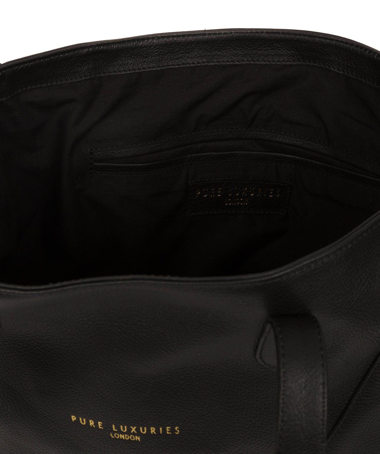 'Hatton' Black Leather Shopper Bag