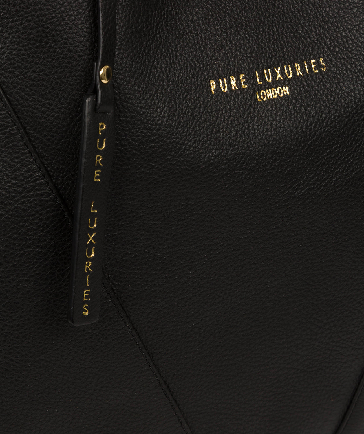 'Hatton' Black Leather Shopper Bag