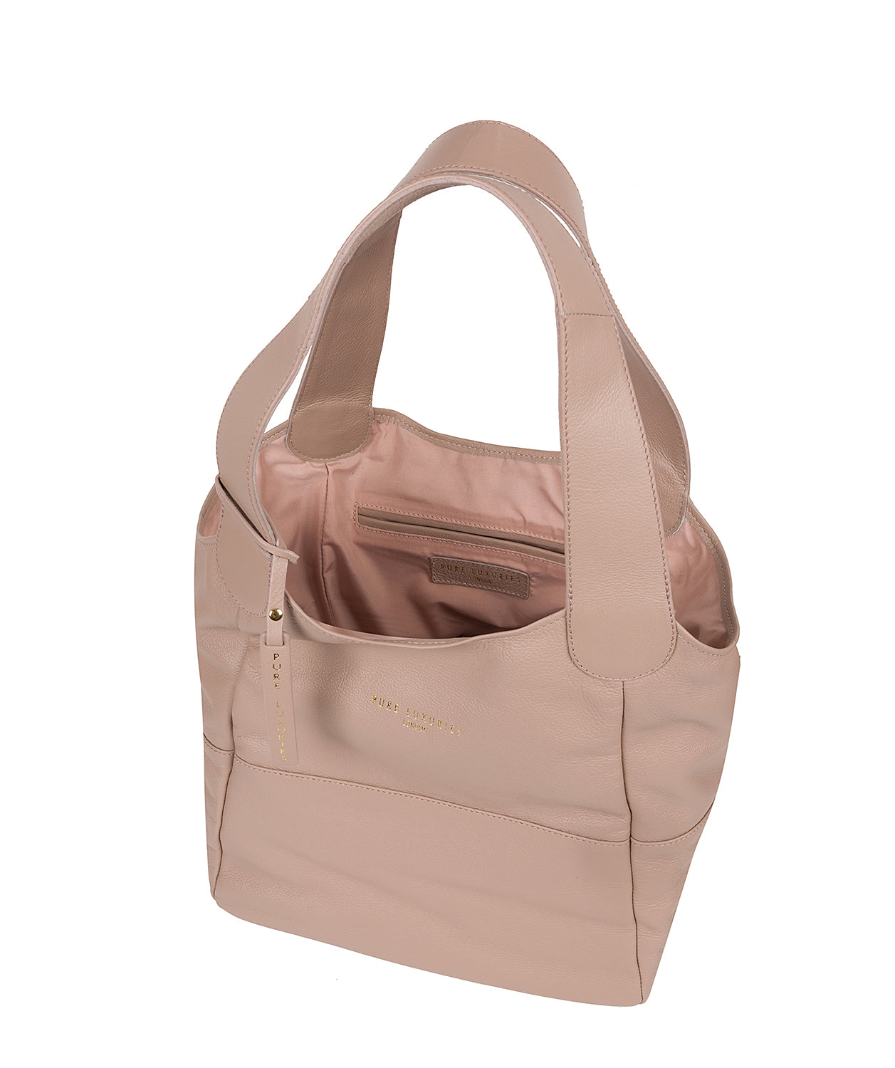 'Langdon' Blush Pink Leather Tote Bag