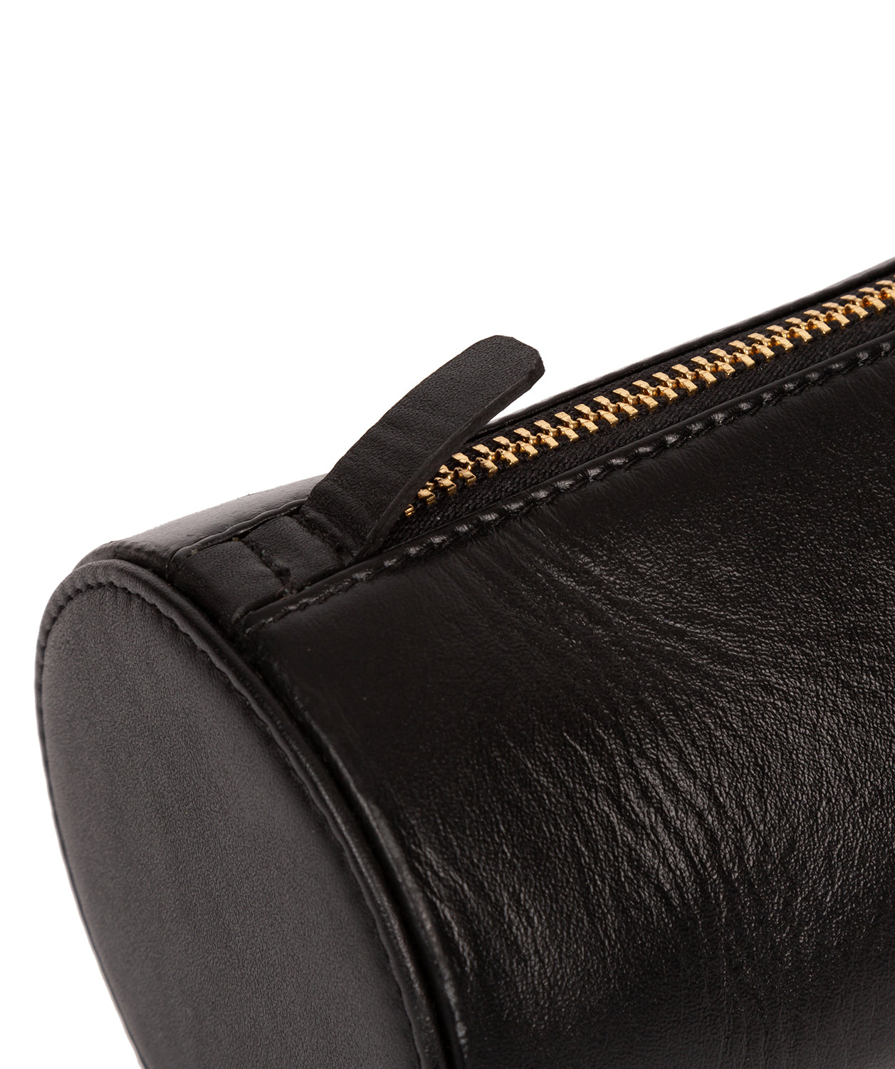 'Stockwell' Black Leather Make-Up Brush Pouch