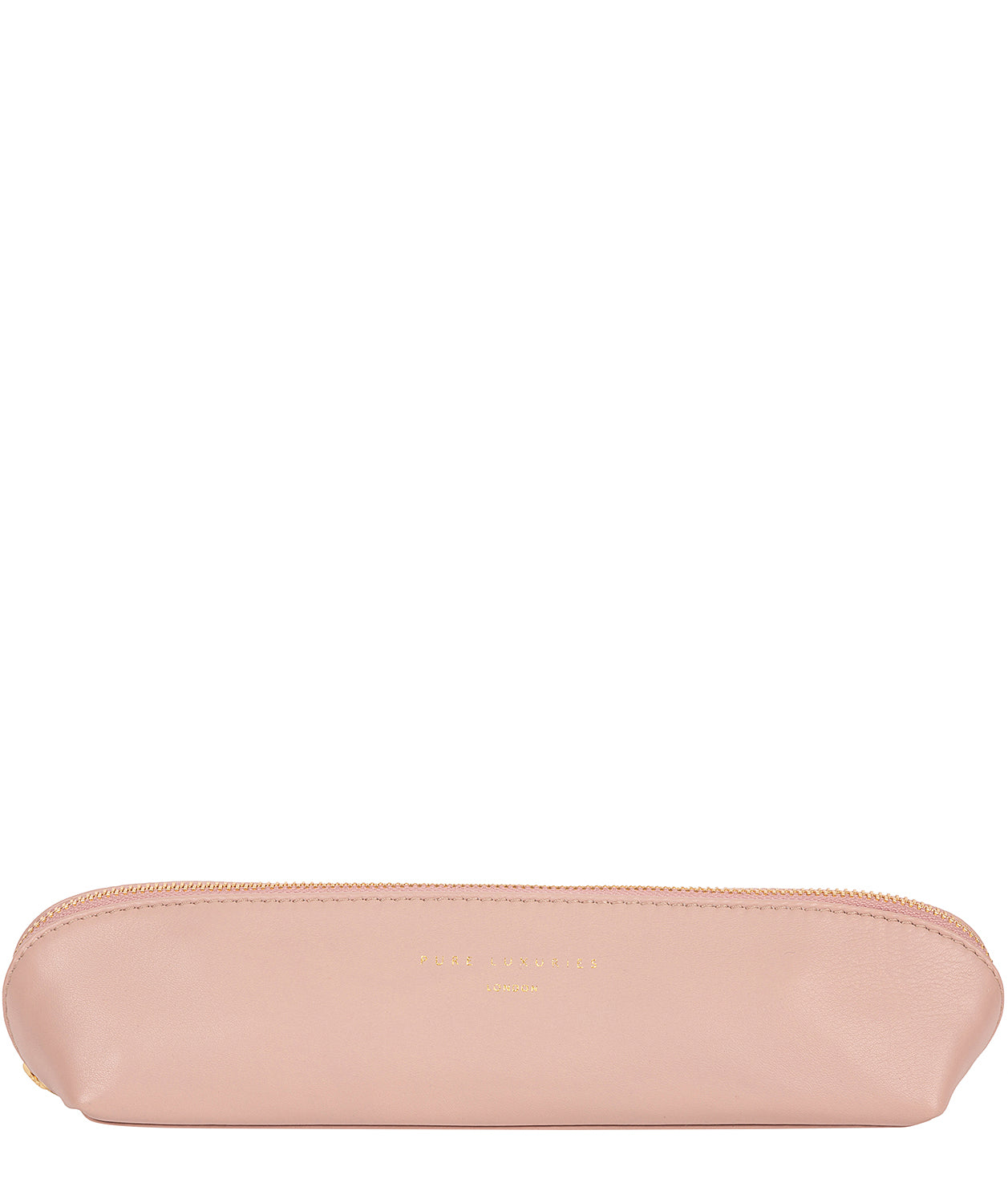 'Reeves' Blush Pink Leather Make-Up Brush Bag
