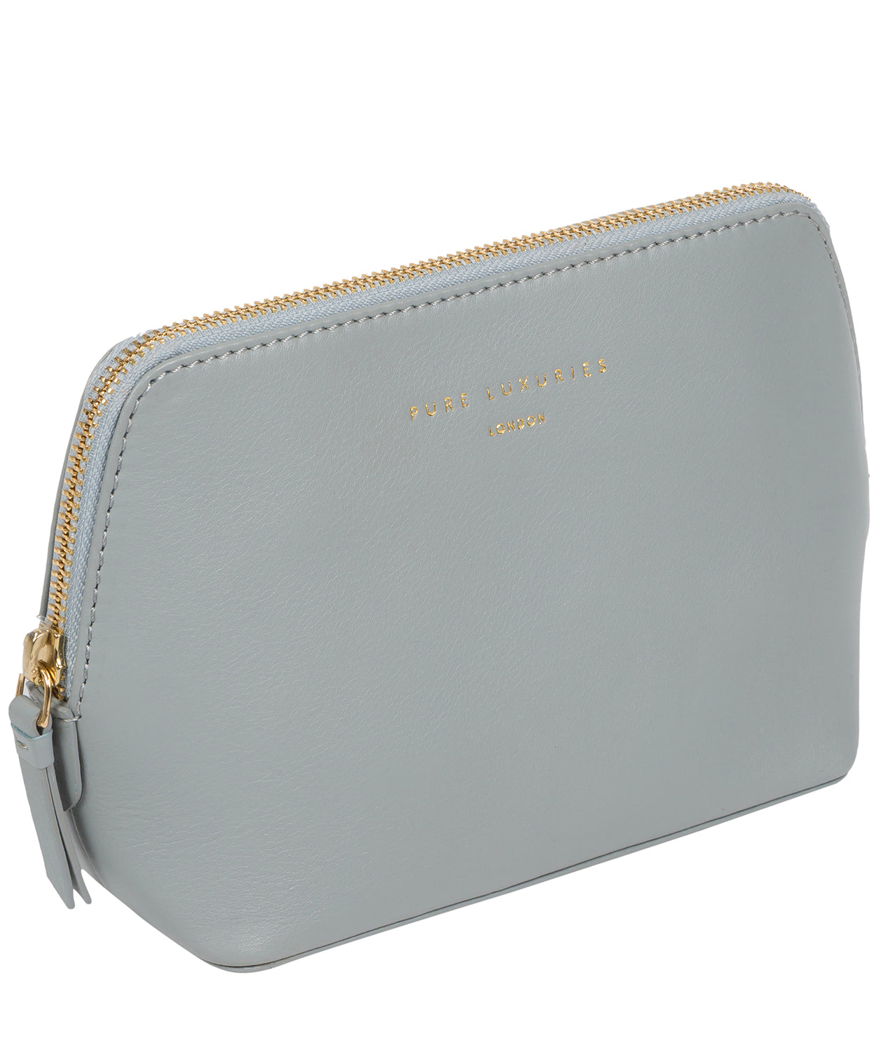 'Theydon' Cashmere Blue Leather Make-Up Bag