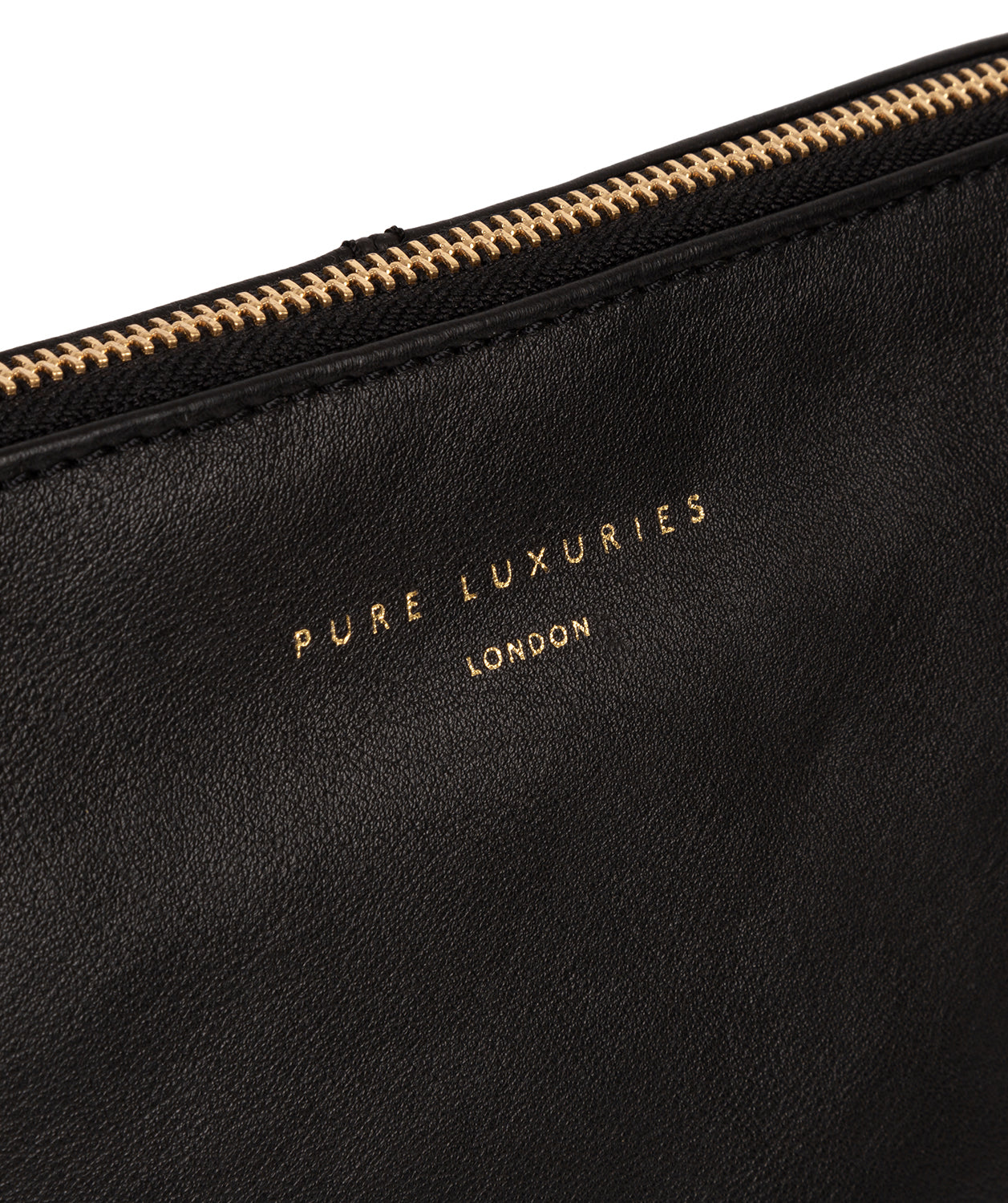 'Ealing' Black Leather Make-Up Bag