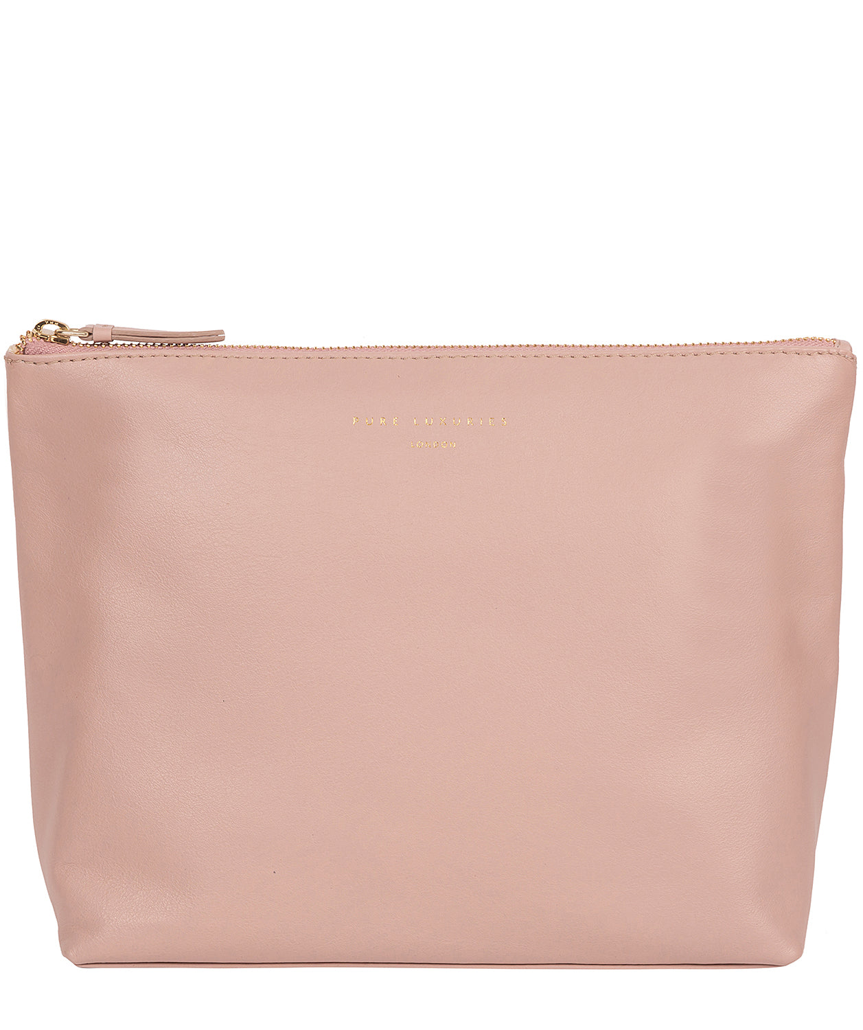 'Ealing' Blush Pink Leather Make-Up Bag