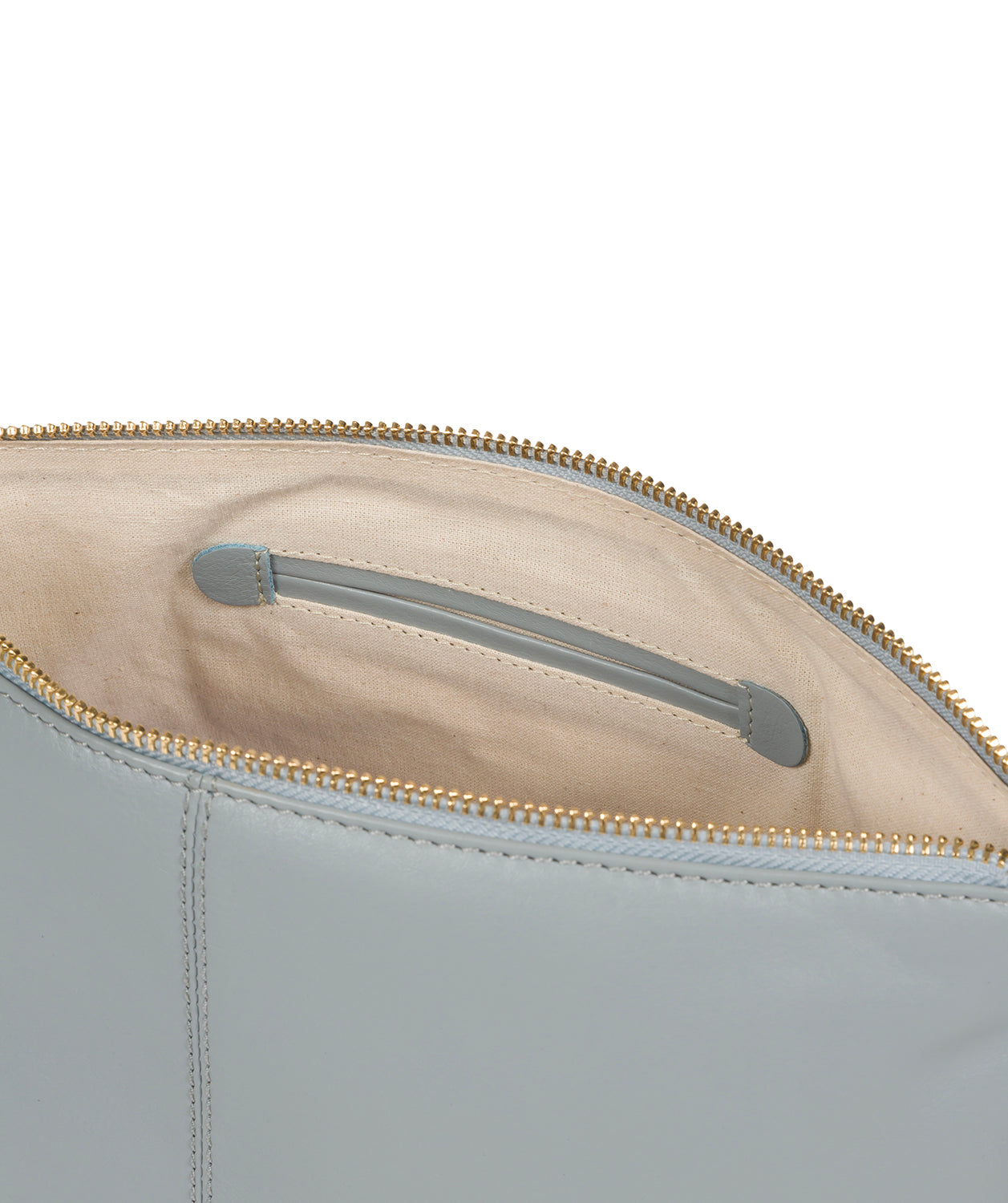'Ealing' Cashmere Blue Leather Make-Up Bag