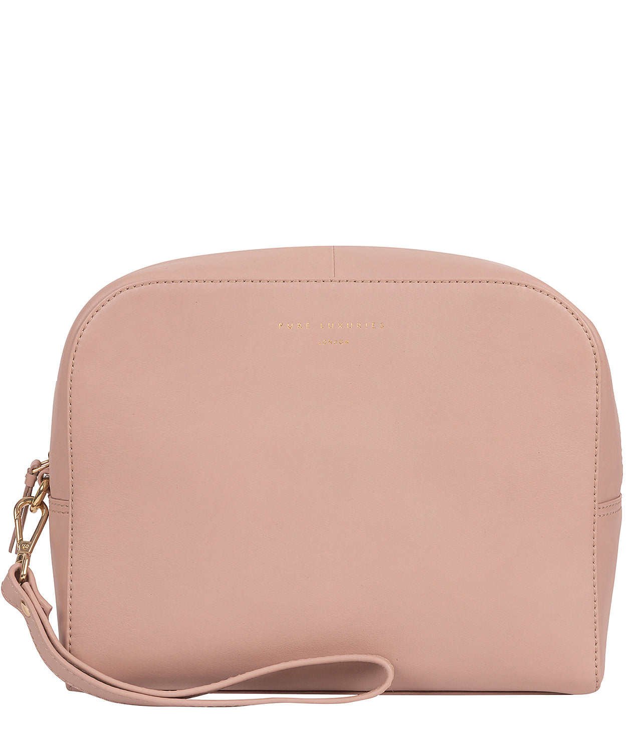 'Brompton' Blush Pink Leather Make-Up Bag