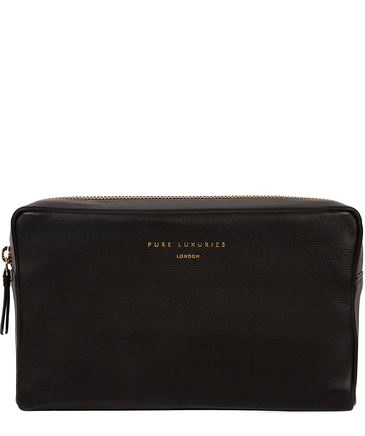 'Highgate' Black Leather Make-Up Bag