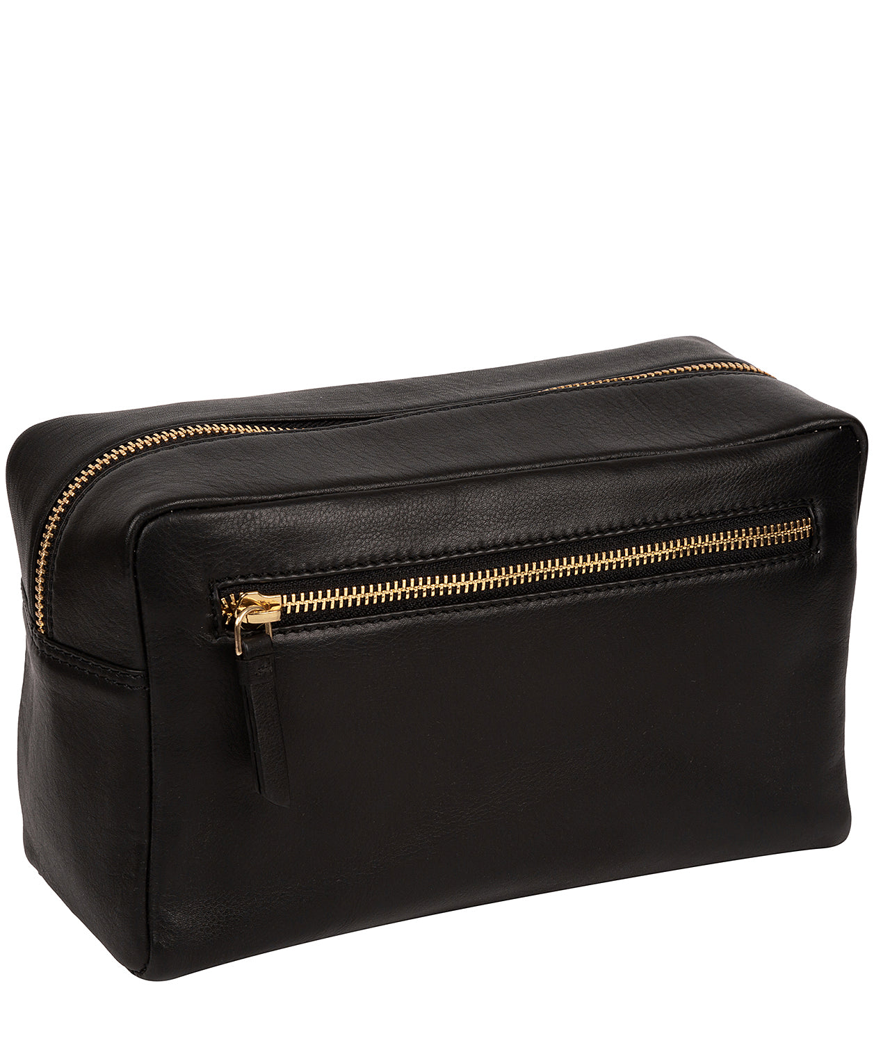 'Highgate' Black Leather Make-Up Bag