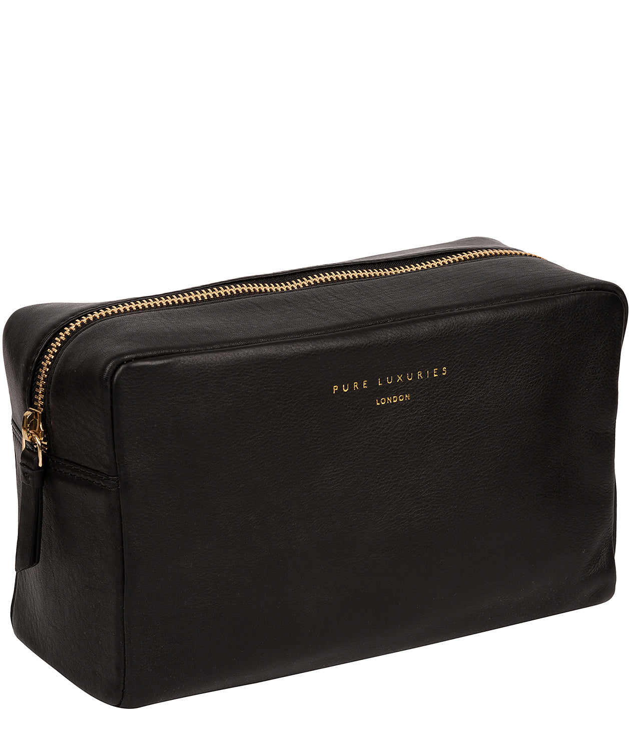 'Highgate' Black Leather Make-Up Bag