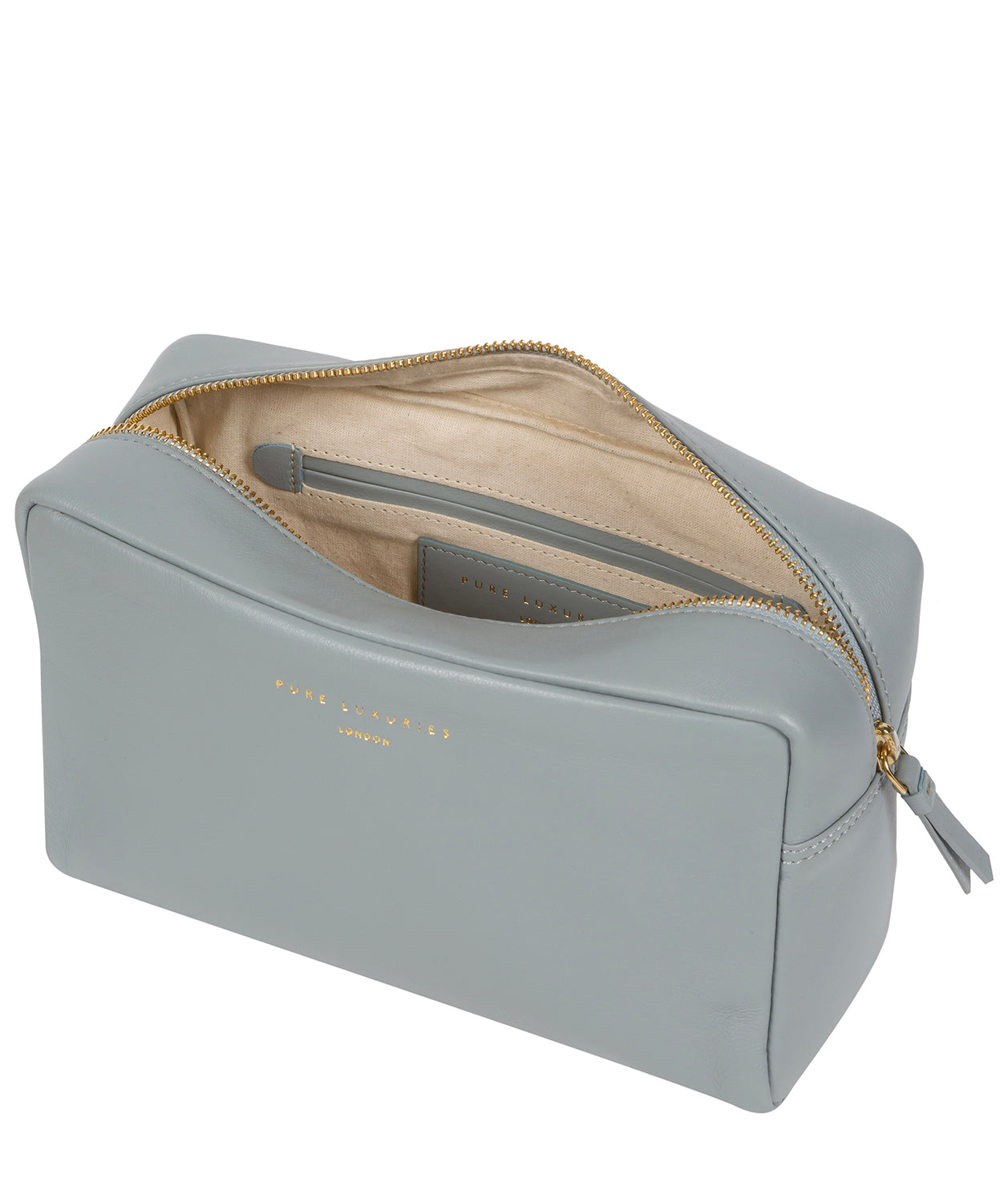 'Highgate' Cashmere Blue Leather Make-Up Bag