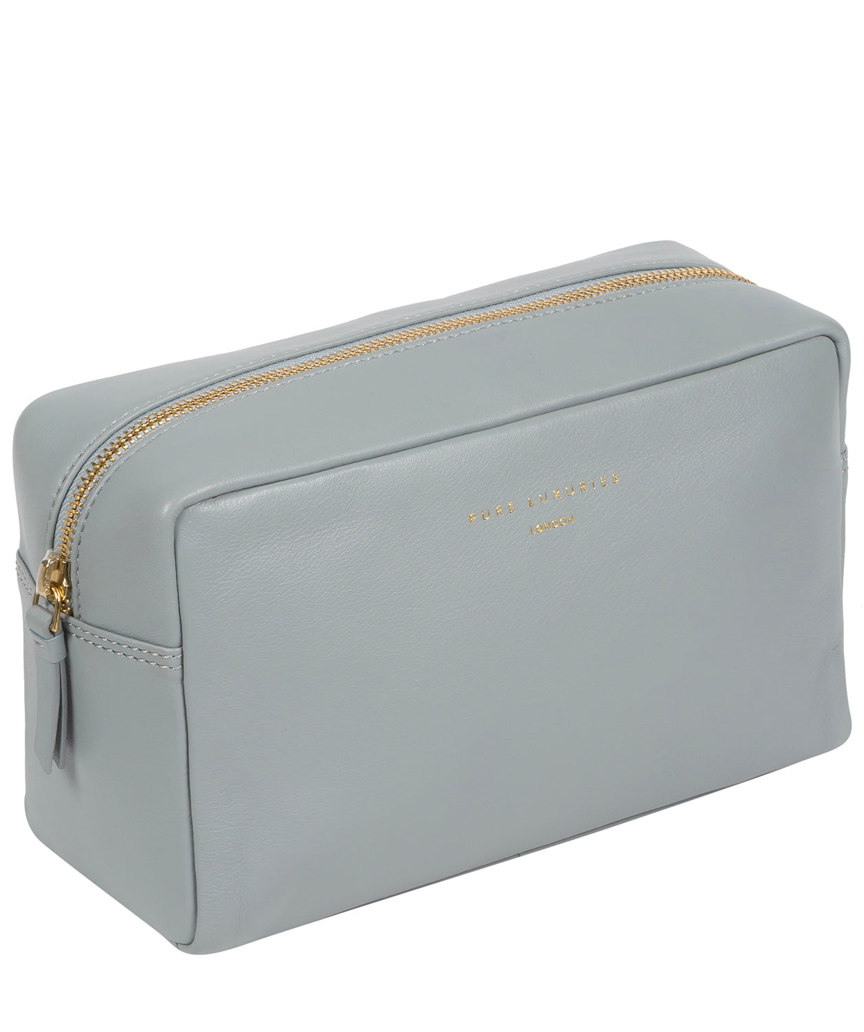 'Highgate' Cashmere Blue Leather Make-Up Bag