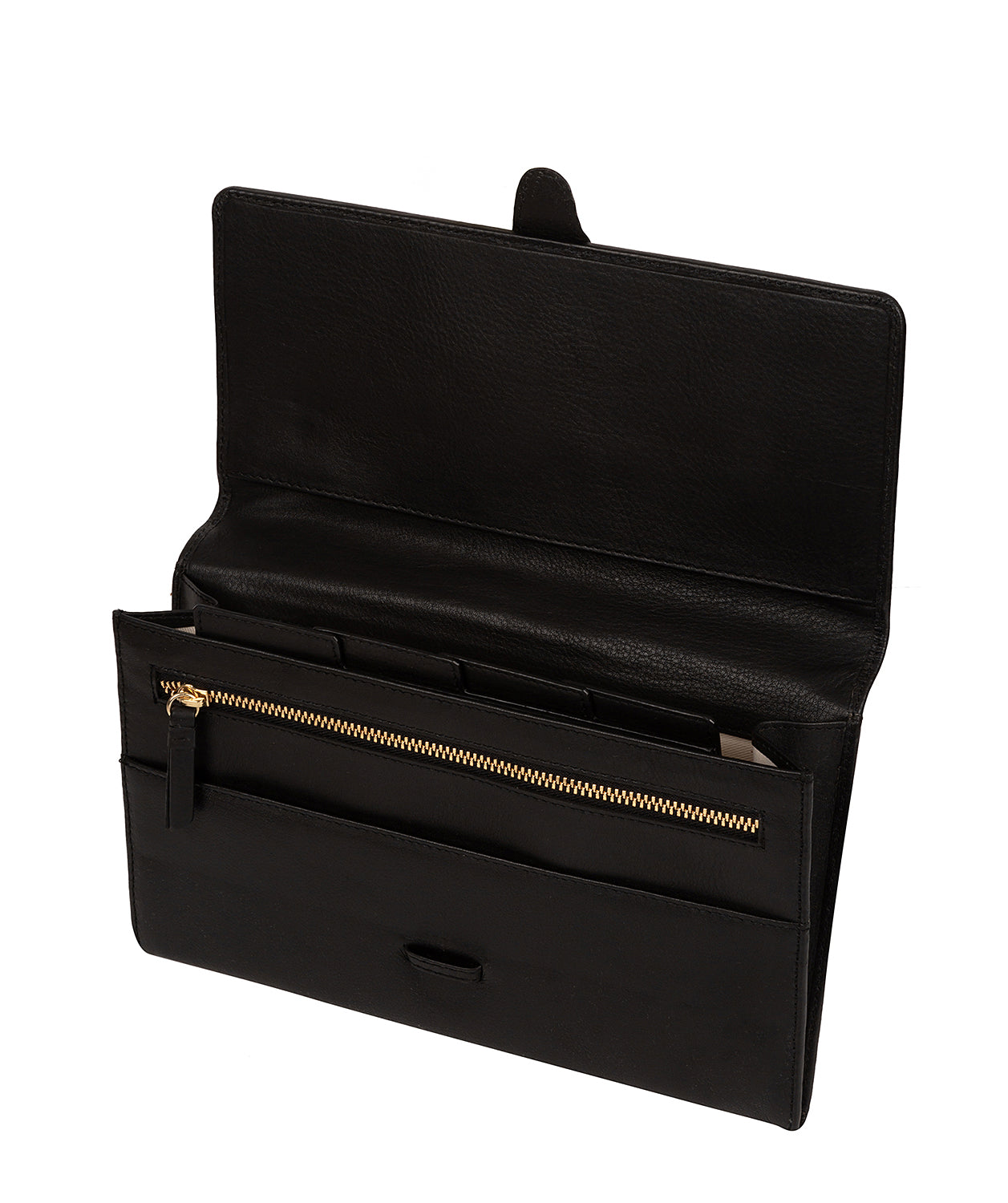 'Piccadily' Black Leather Travel Wallet