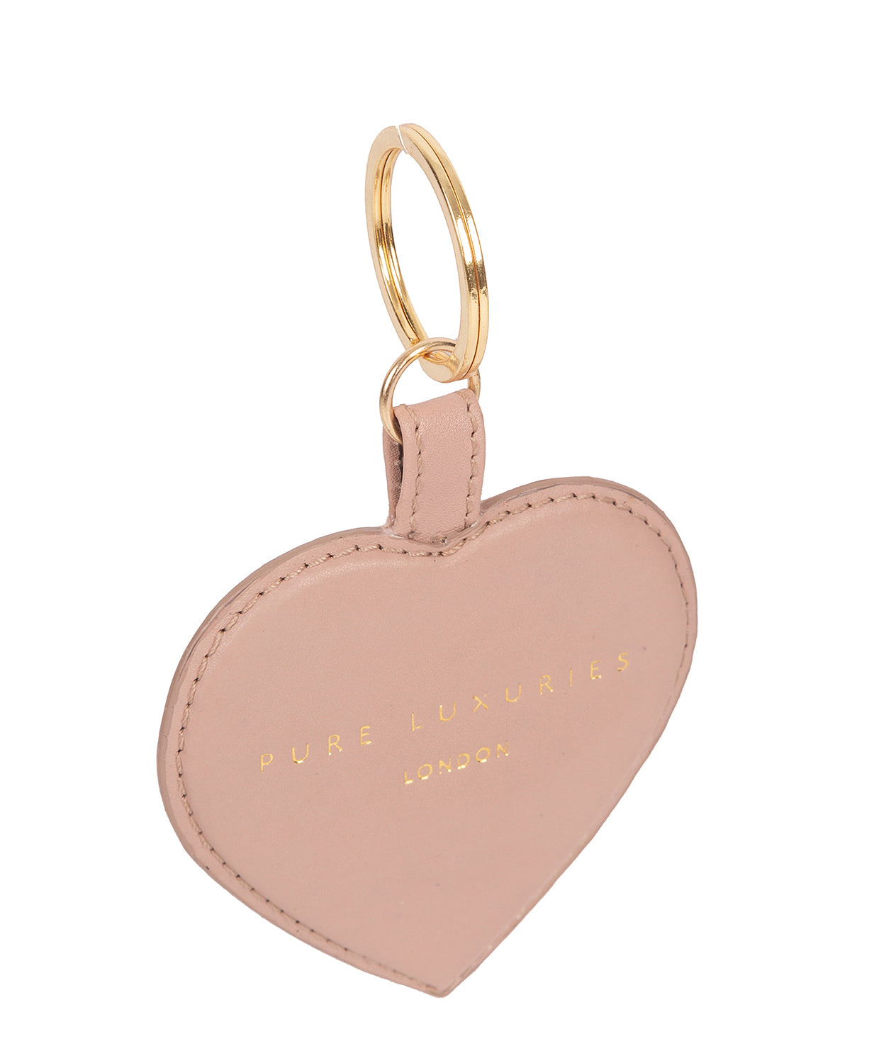 'Albany' Blush Pink Leather Heart Keyring