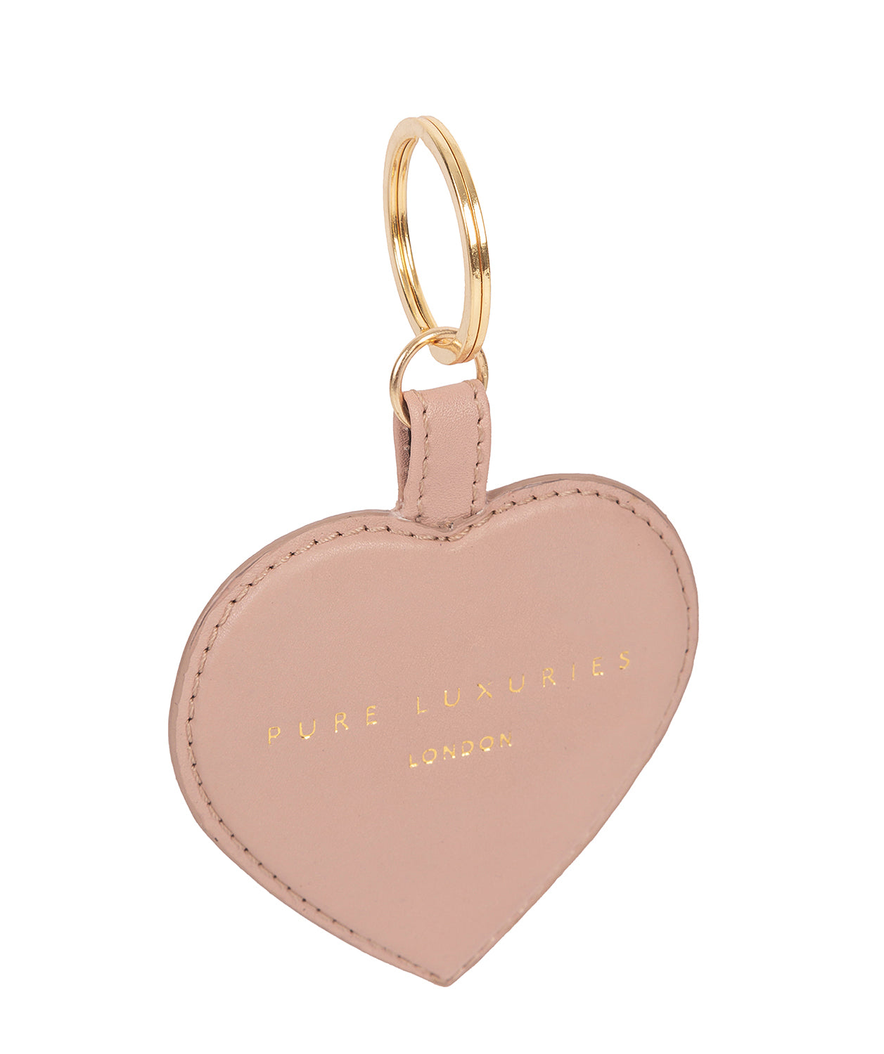 'Albany' Blush Pink Leather Heart Keyring