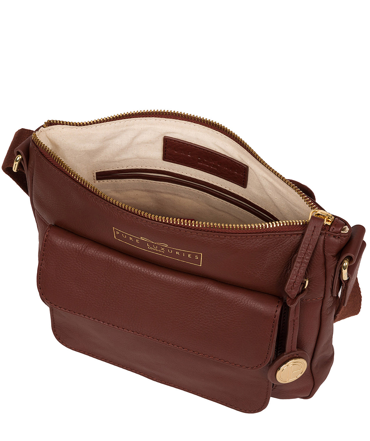 'Tindall' Chestnut Leather Shoulder Bag