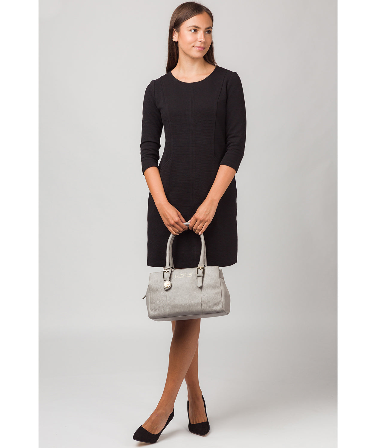 'Astley' Grey Leather Handbag