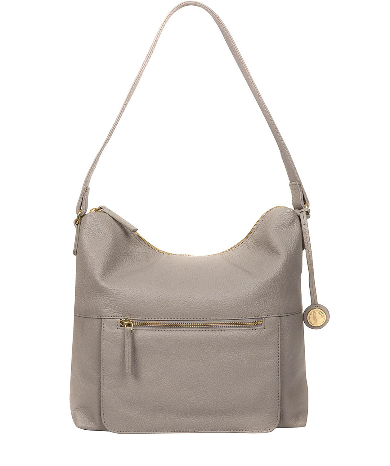 'Tenley' Grey Leather Shoulder Bag