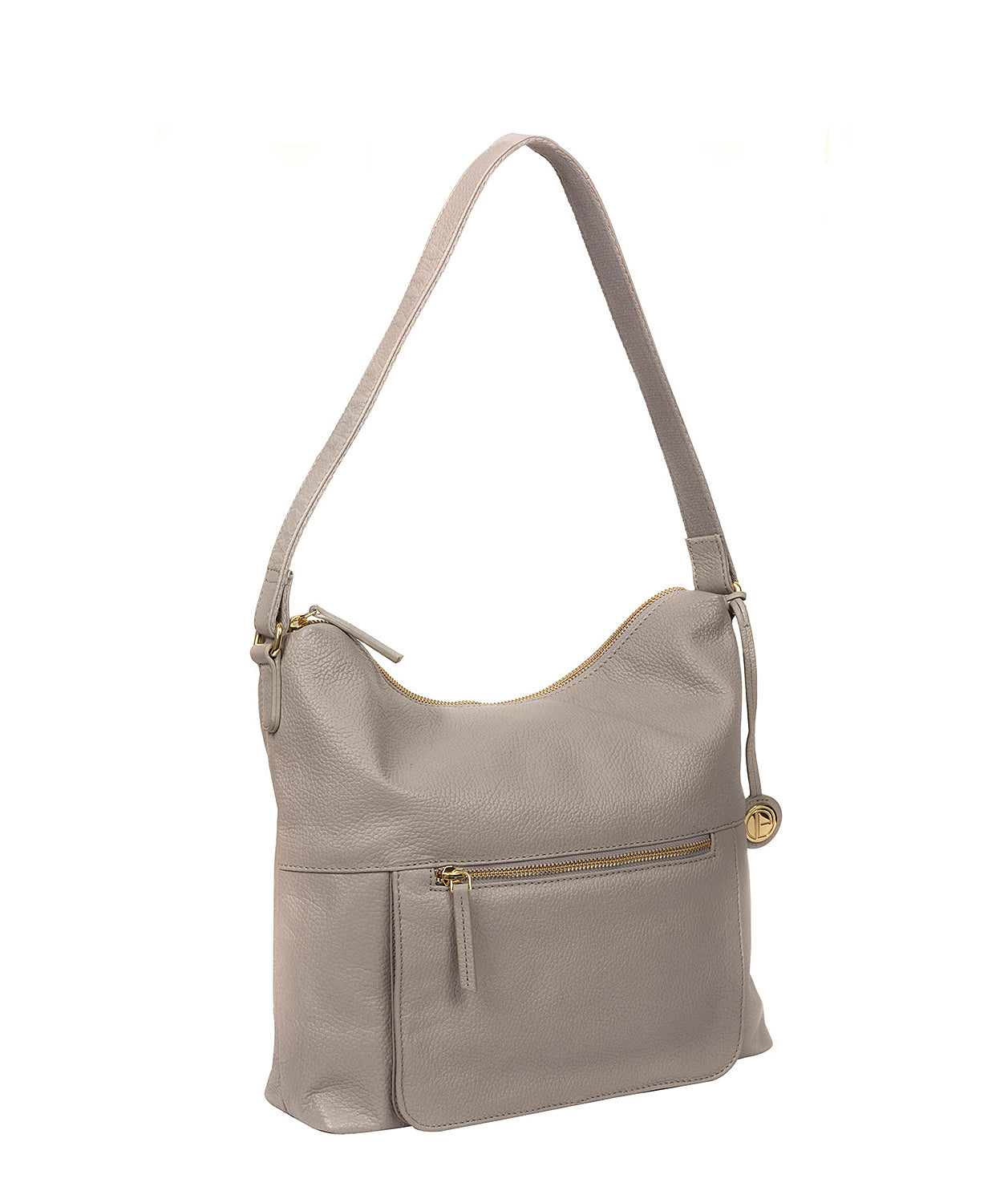 'Tenley' Grey Leather Shoulder Bag