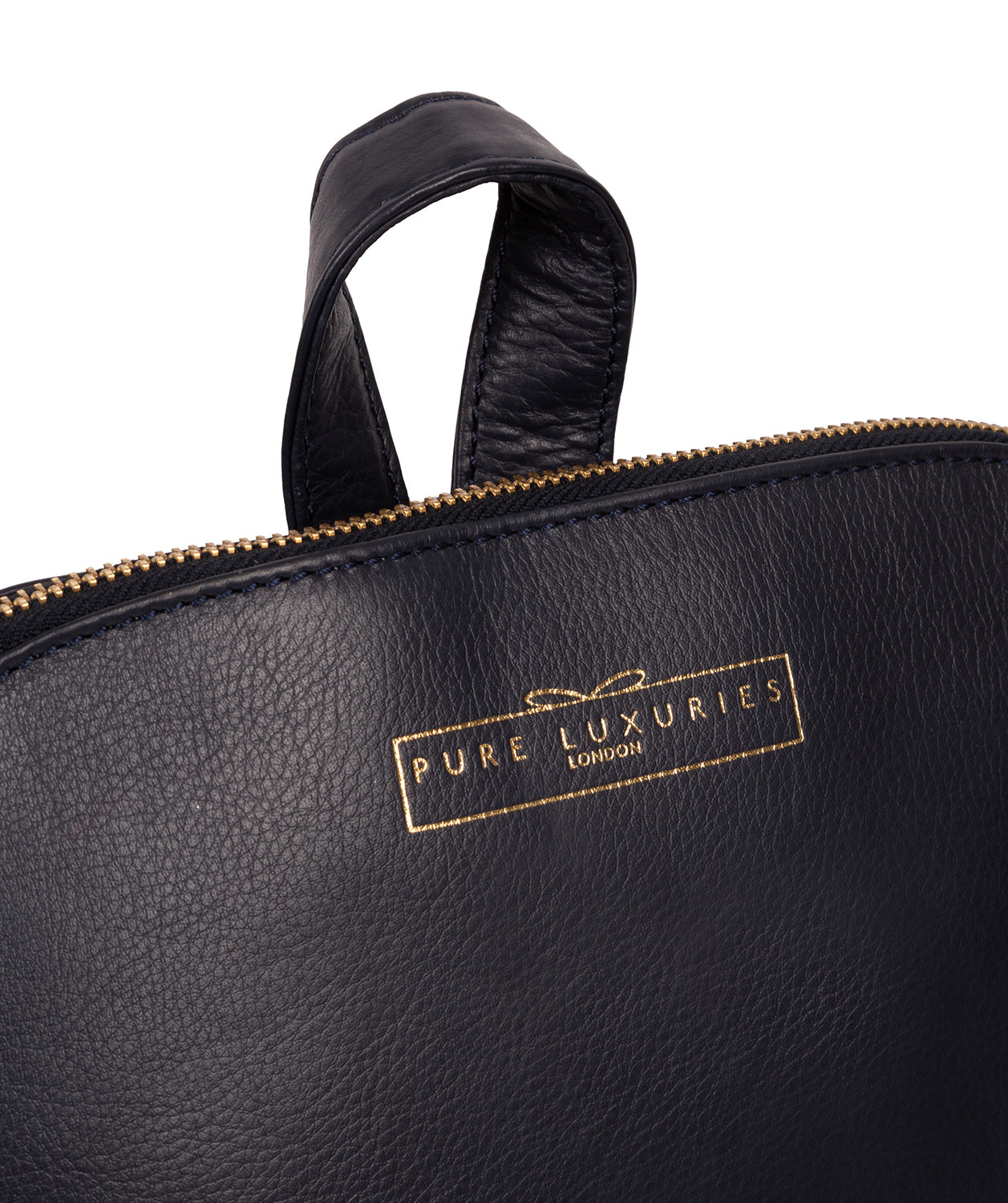 'Kinsely' Navy Leather Backpack