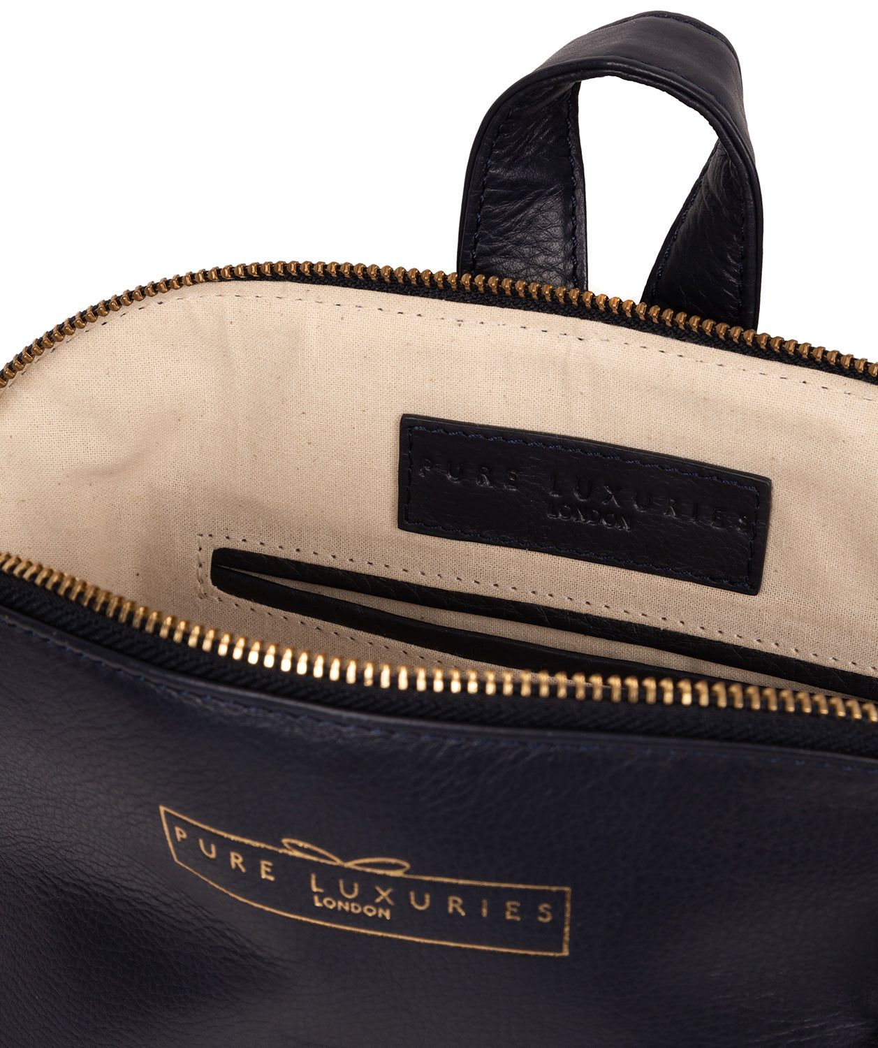 'Kinsely' Navy Leather Backpack