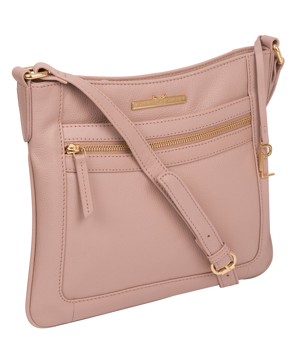 'Lewes' Blush Pink Leather Cross Body Bag
