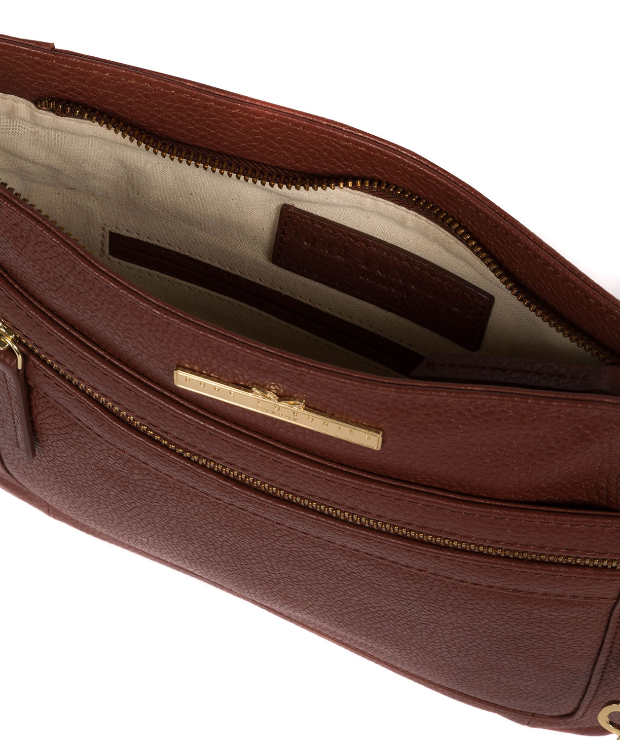 'Lewes' Chestnut Leather Cross Body Bag