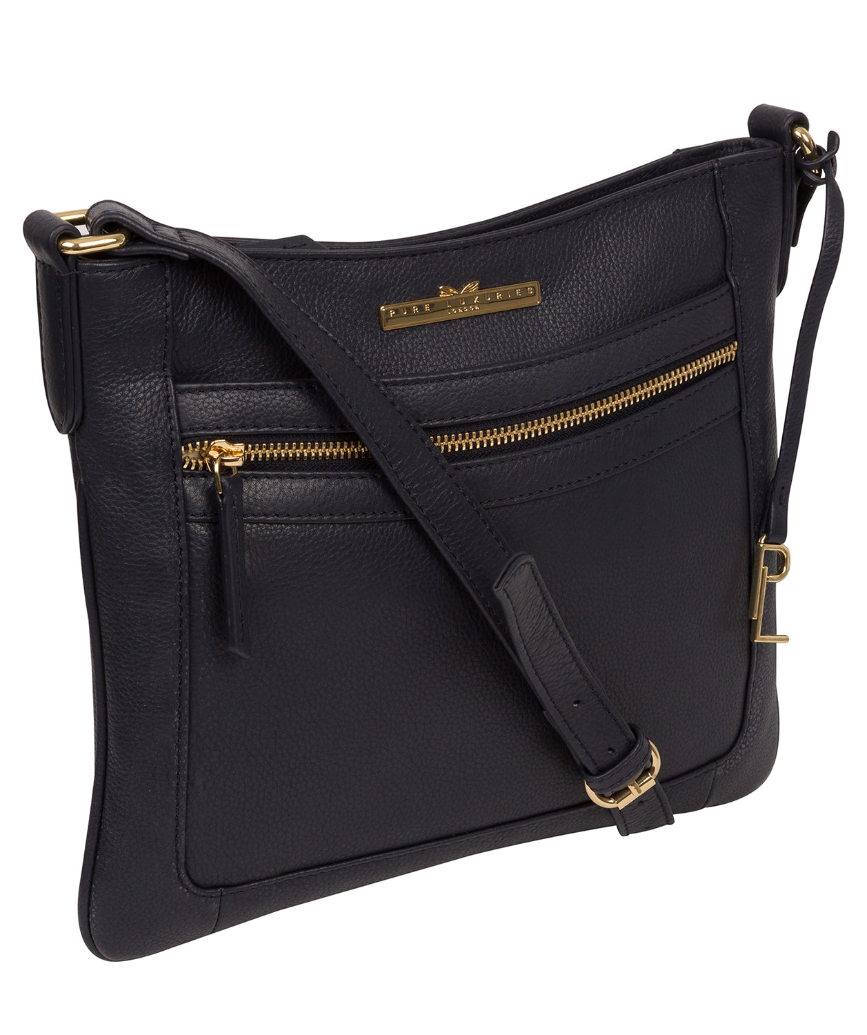 'Lewes' Navy Leather Cross Body Bag