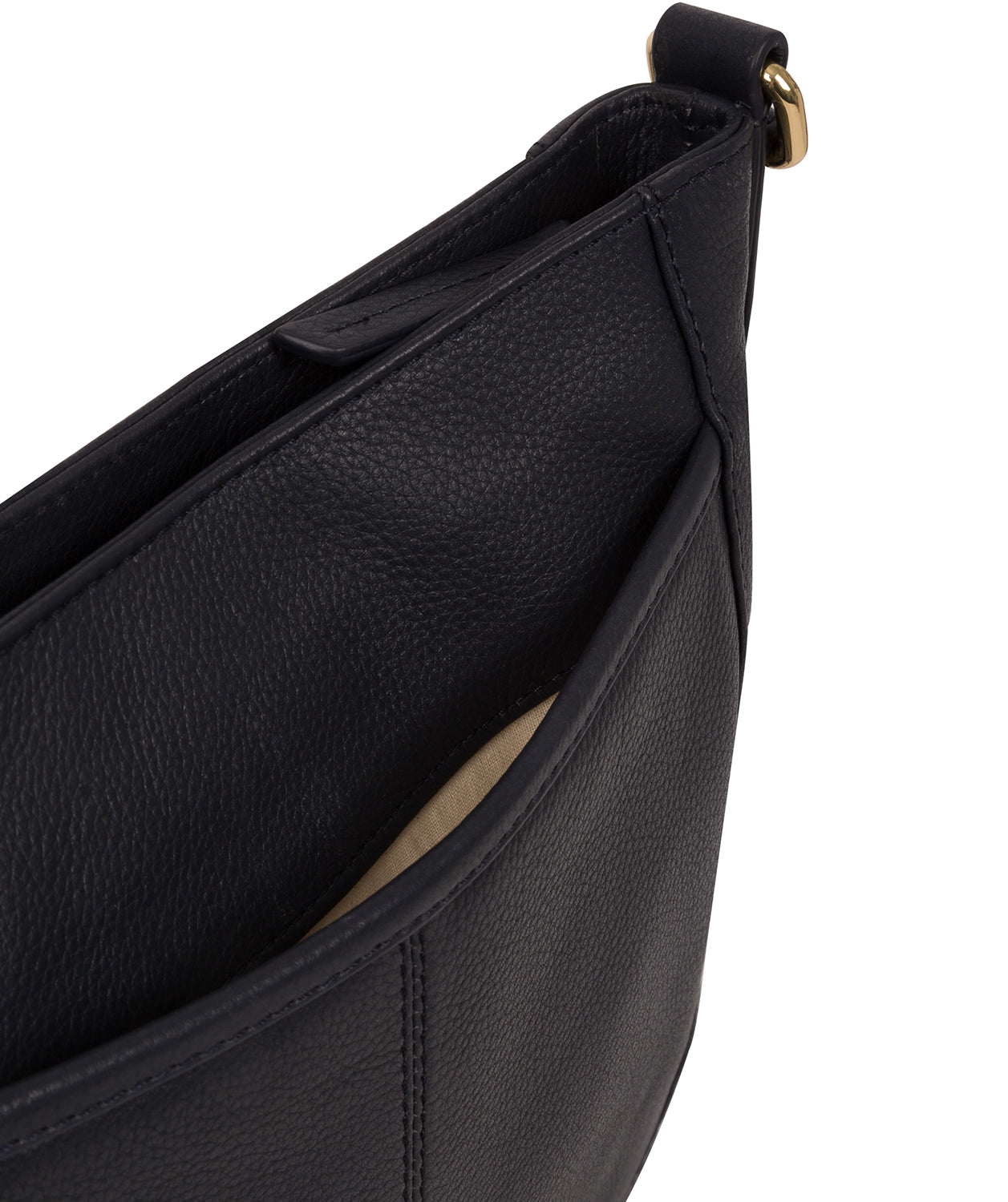 'Lewes' Navy Leather Cross Body Bag