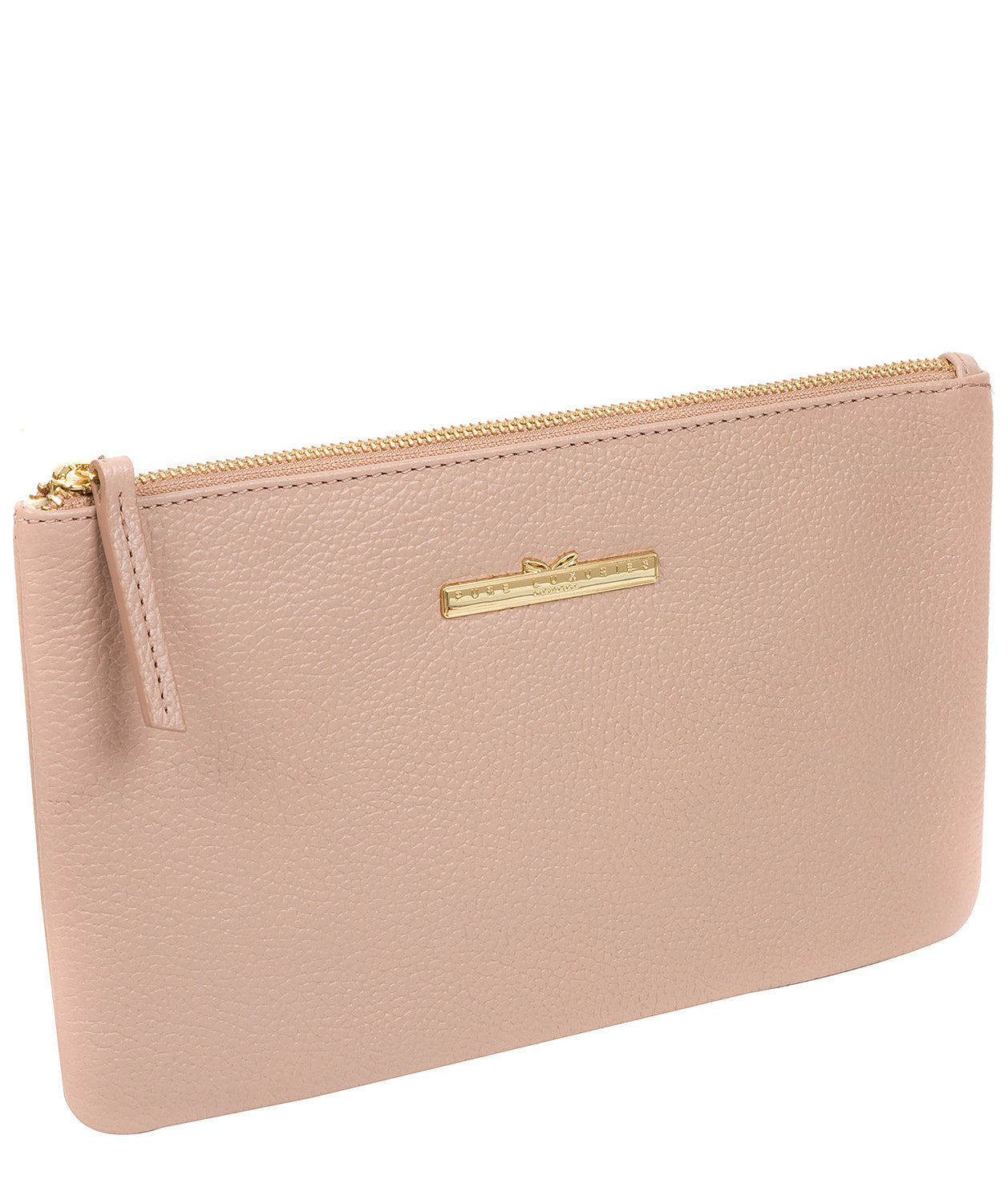 'Arlesey' Blush Pink Leather Clutch Bag