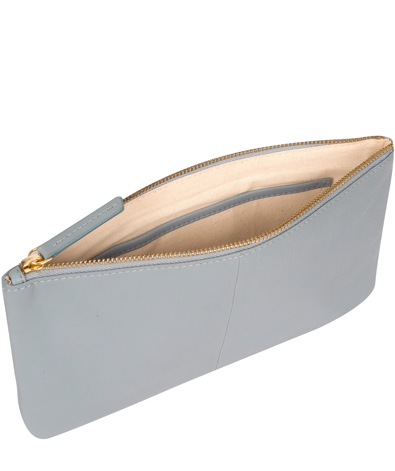 'Arlesey' Cashmere Blue Leather Clutch Bag