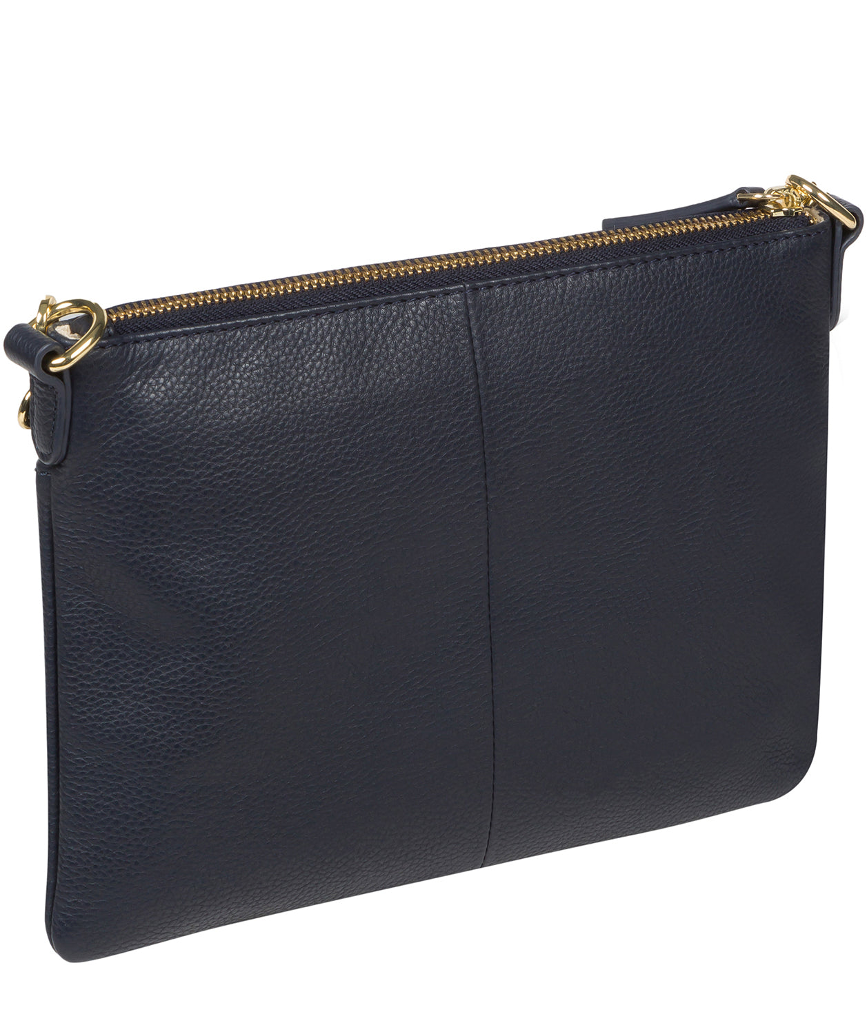 'Lytham' Navy Leather Cross Body Clutch Bag