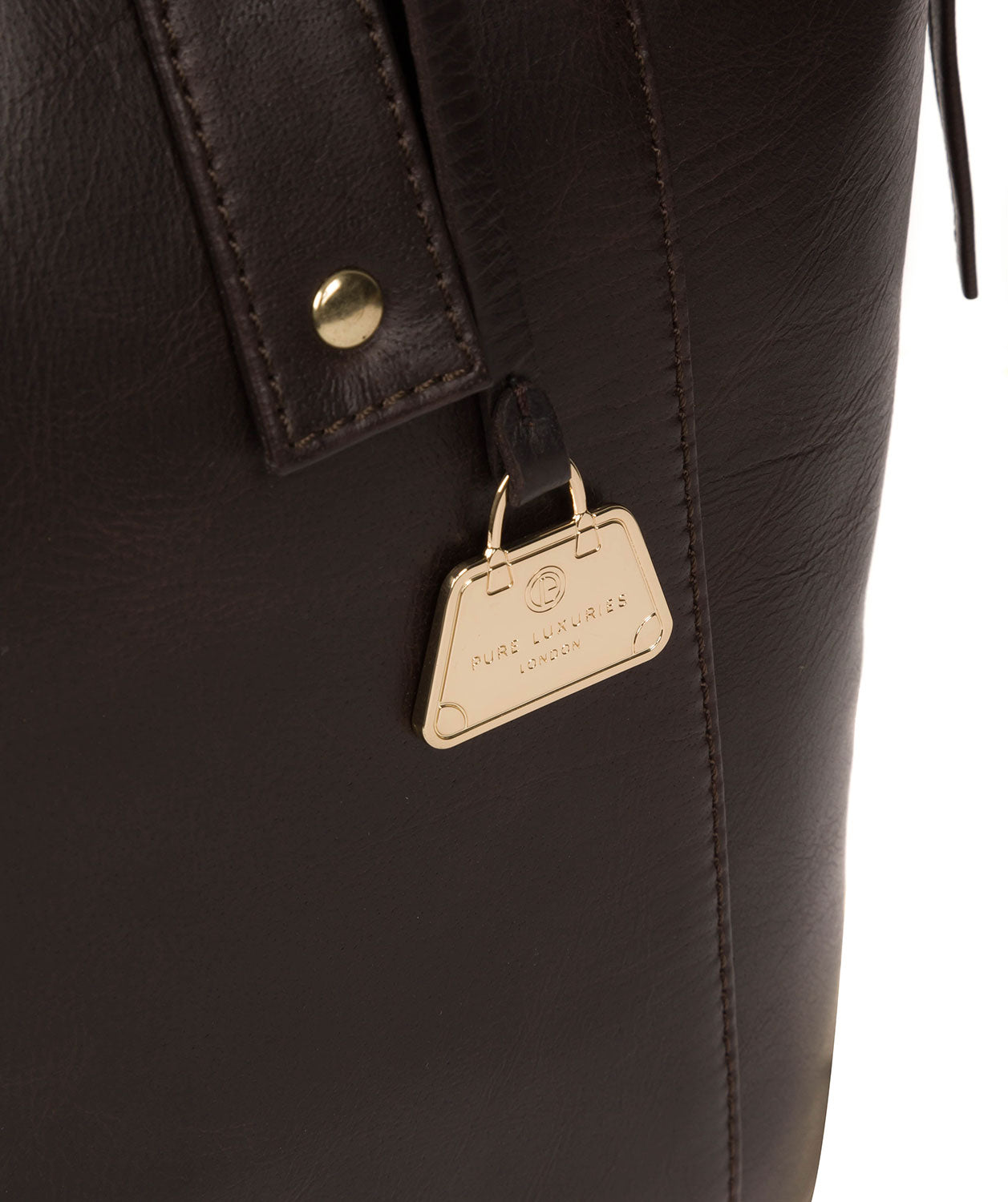 'Calista' Dark Brown Leather Tote Bag