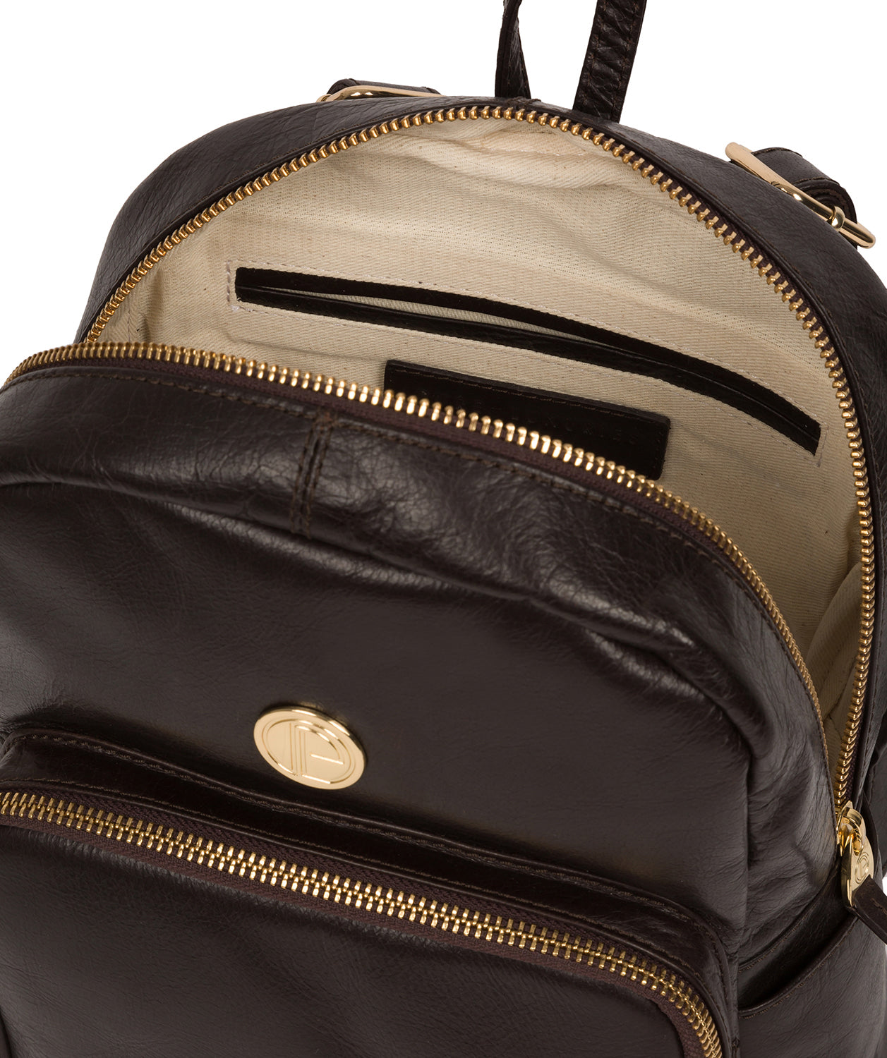 'Cora' Dark Brown Leather Backpack