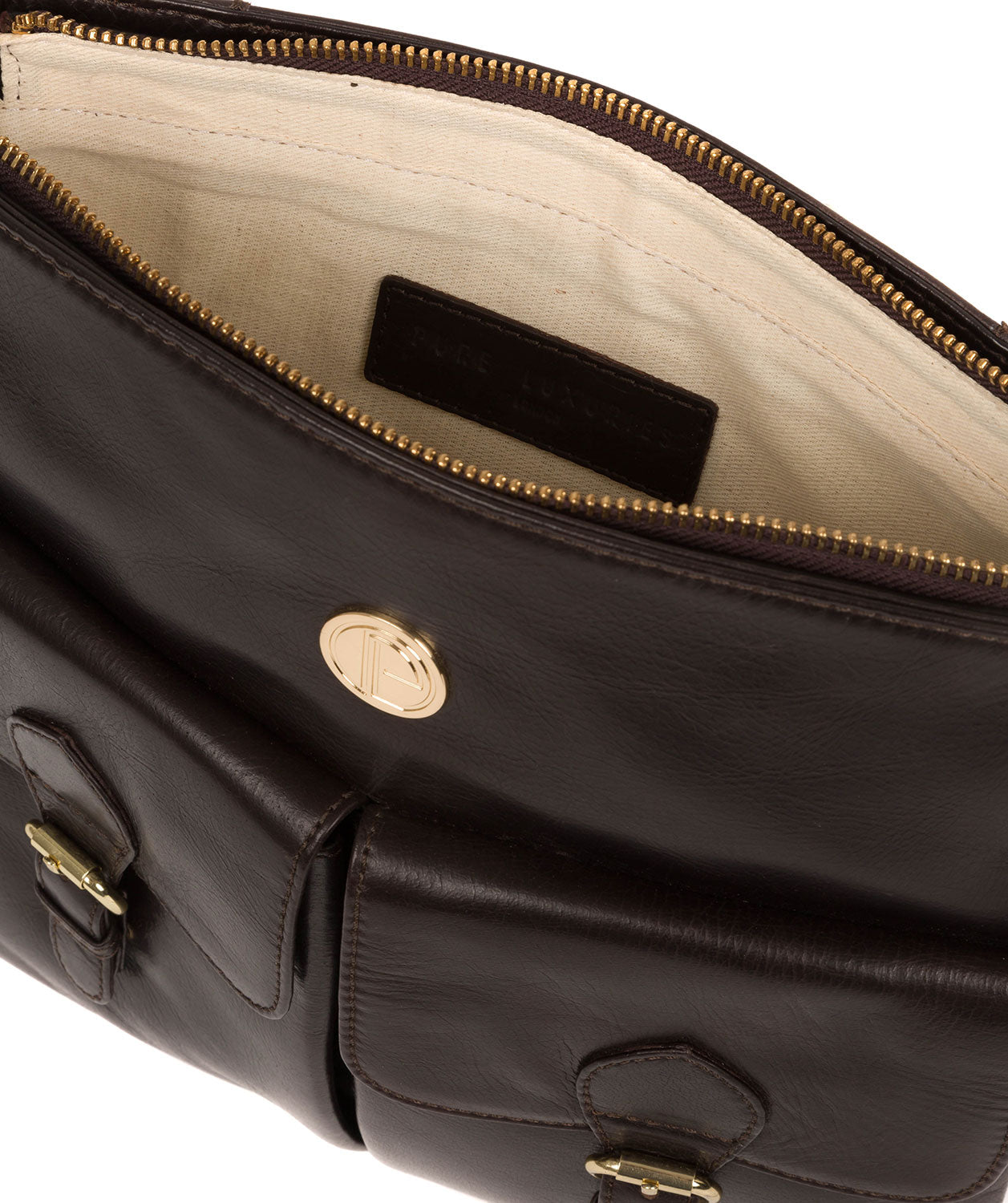 Interior pocket and hardware detail