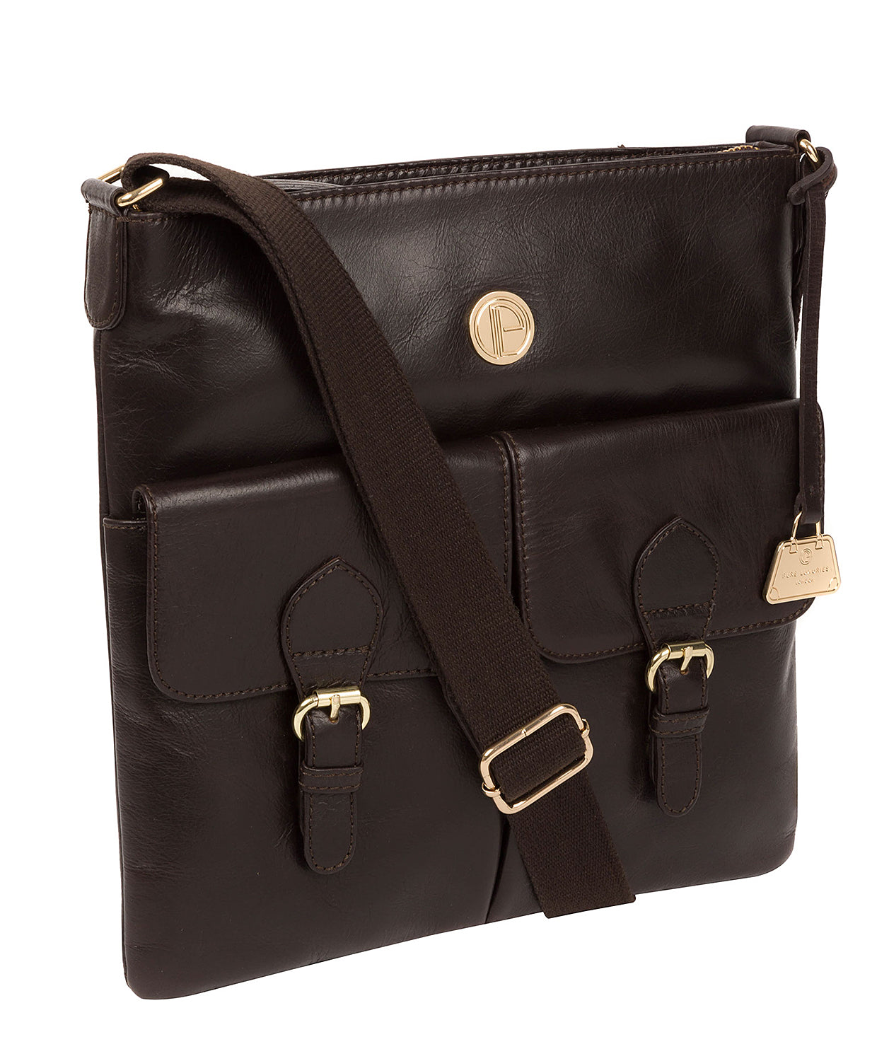 Azalea bag folded showing leather texture and patina