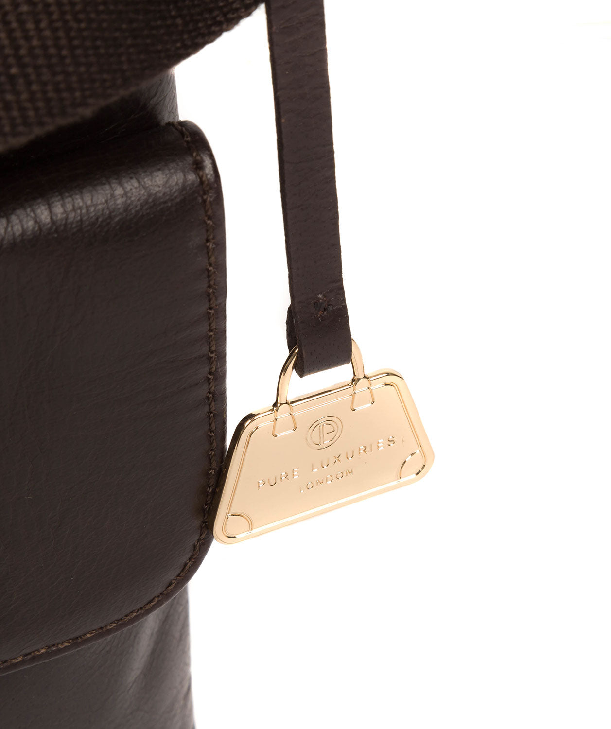 Close-up of natural leather grain and multi-toned colouring