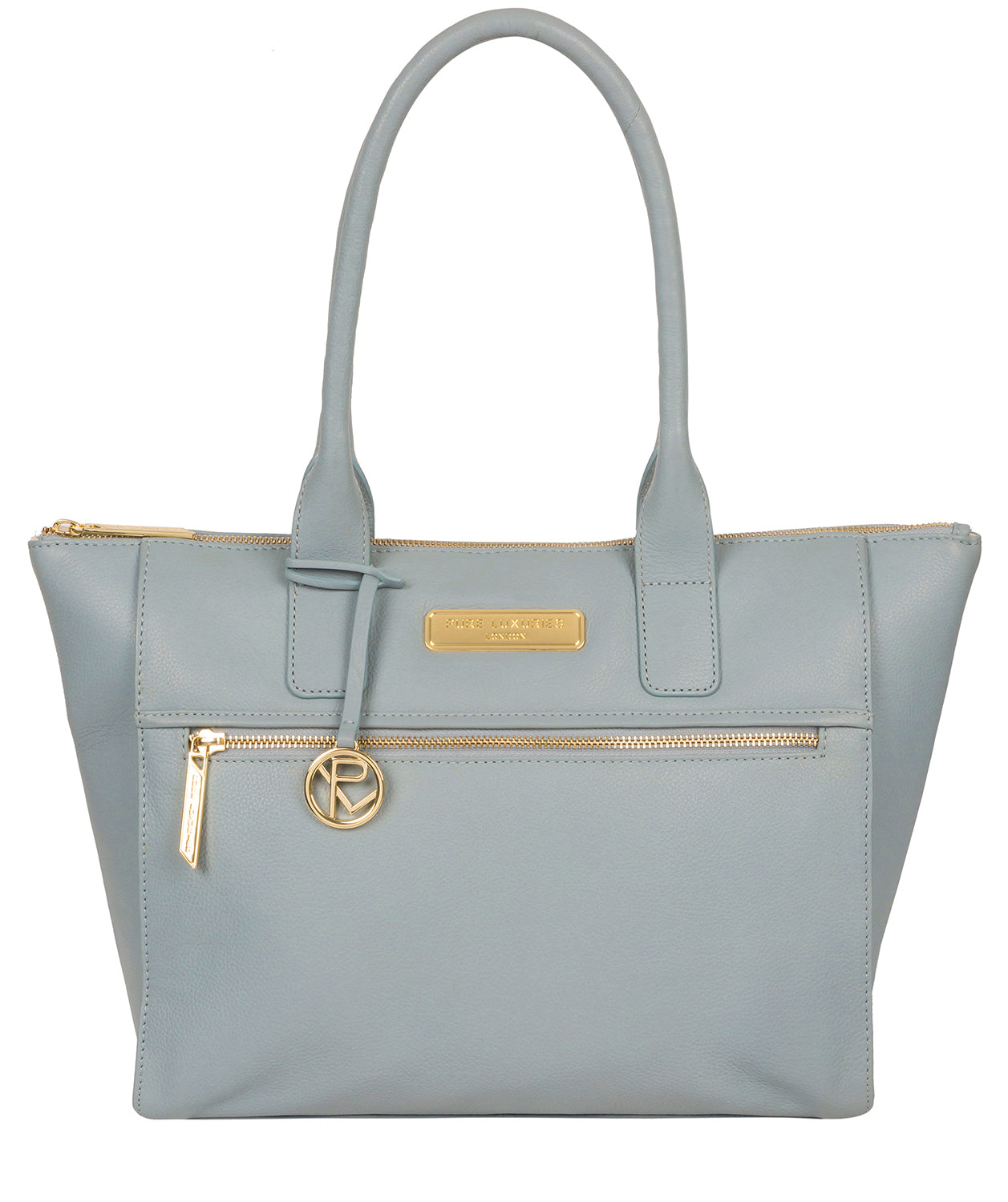 'Faye' Cashmere Blue Leather Tote Bag