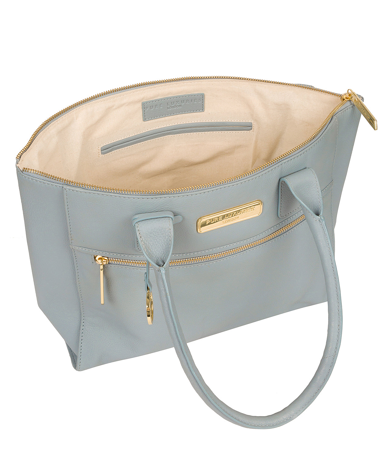 'Faye' Cashmere Blue Leather Tote Bag