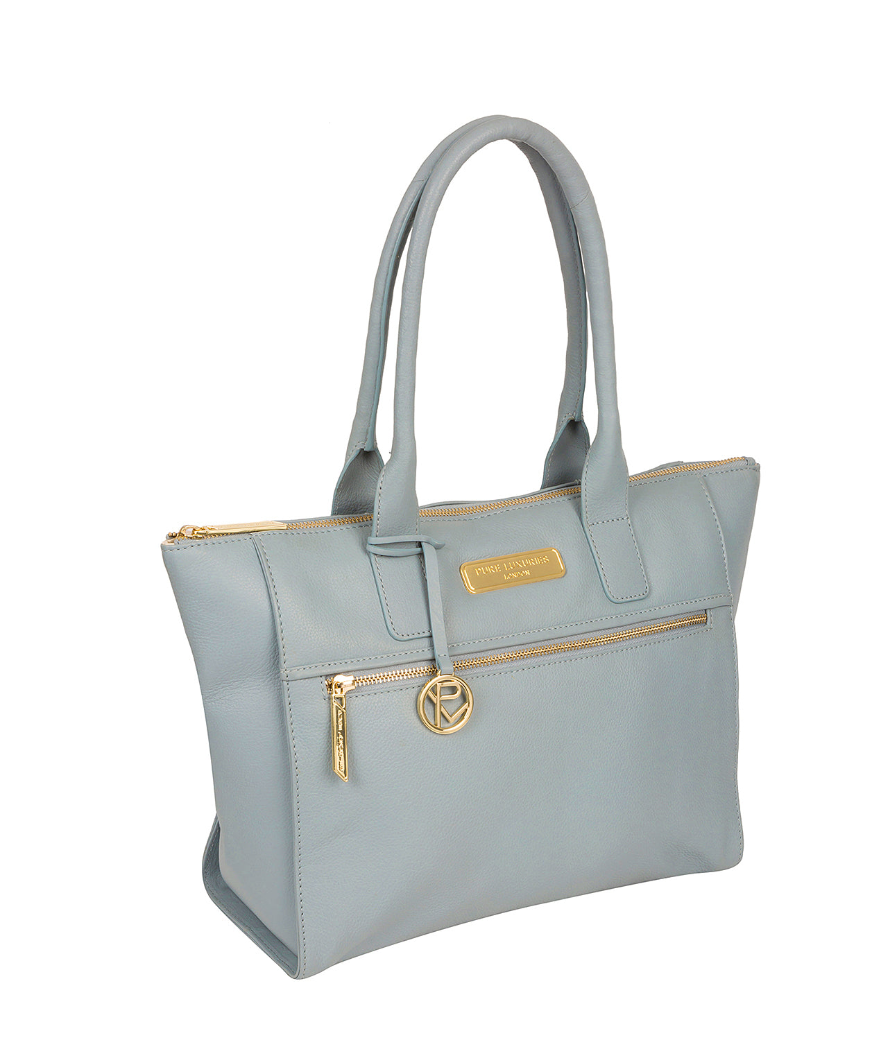 'Faye' Cashmere Blue Leather Tote Bag