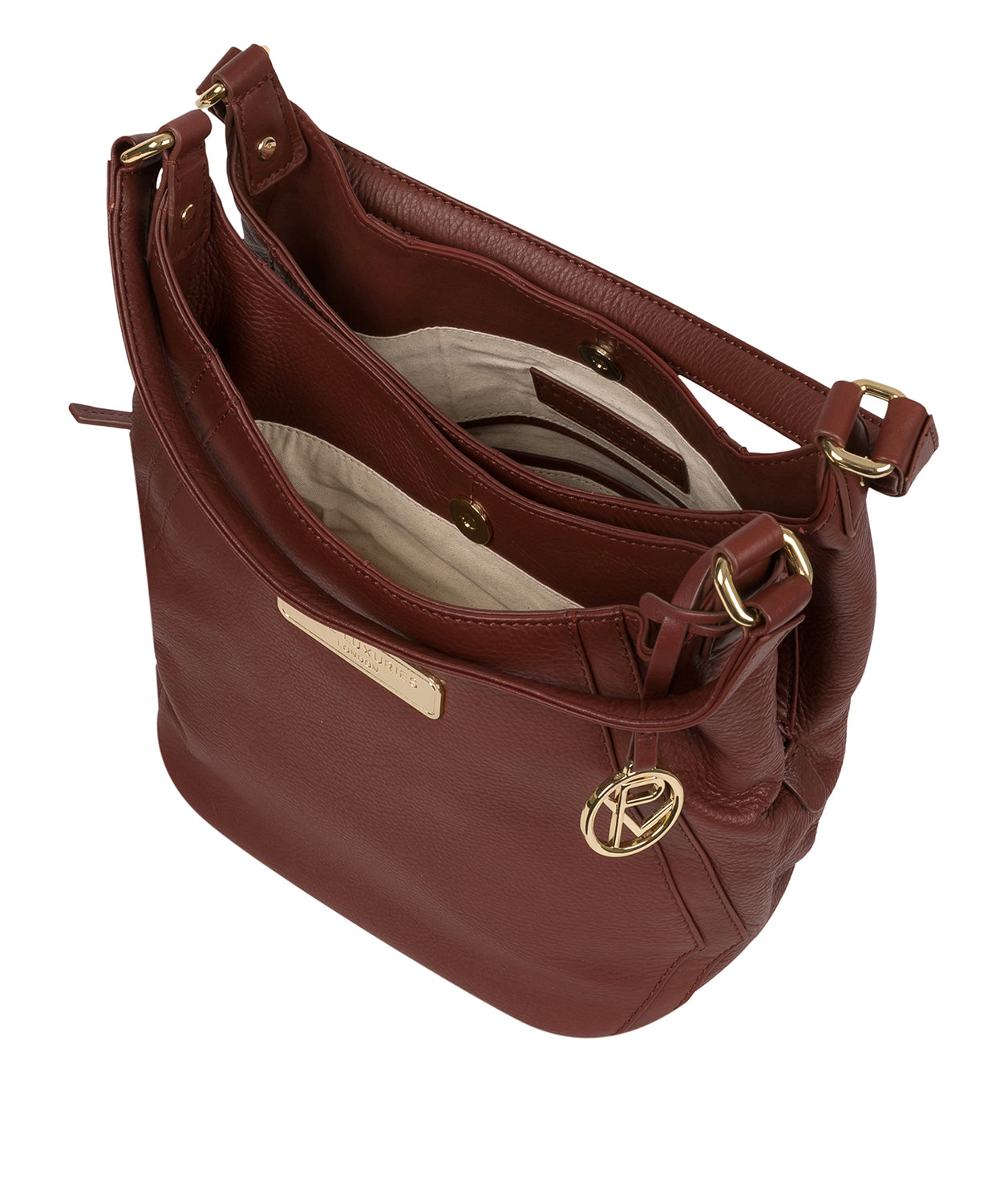 'Abigail' Chestnut Leather Shoulder Bag