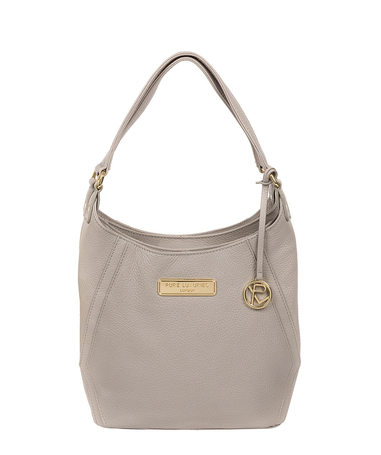 'Abigail' Grey Leather Shoulder Bag