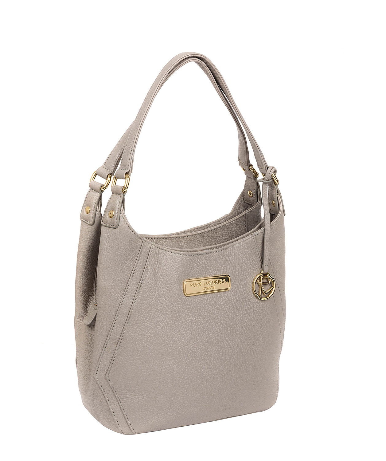 'Abigail' Grey Leather Shoulder Bag