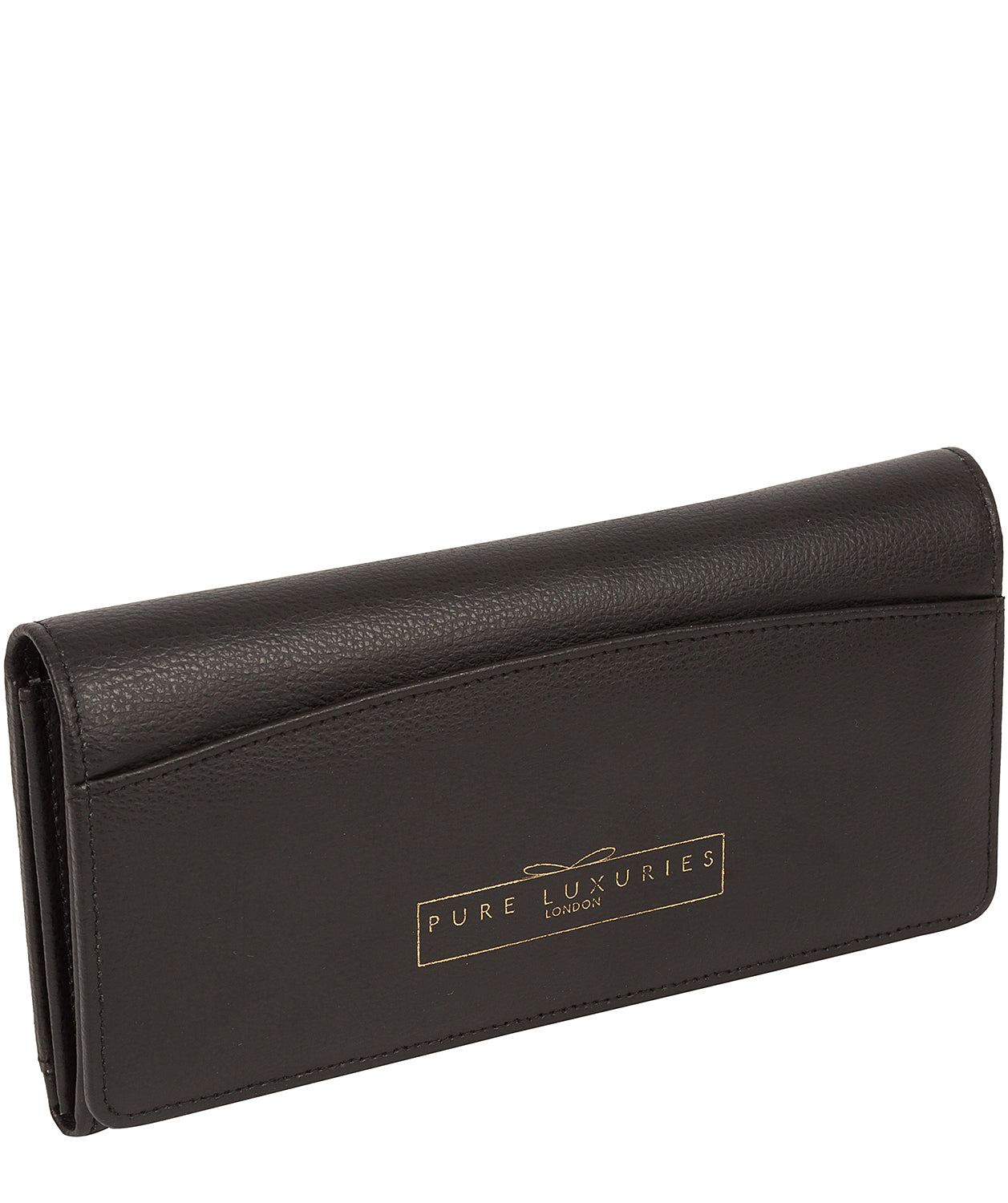 'Izabel' Jet Black Leather Purse